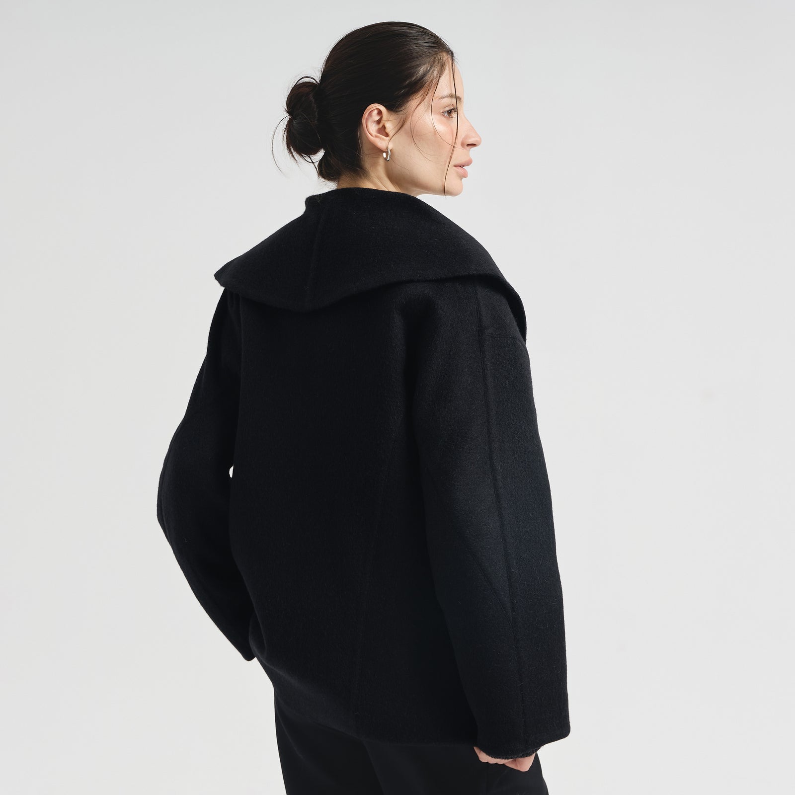 Saco Caramel De Baby Alpaca Color Negro