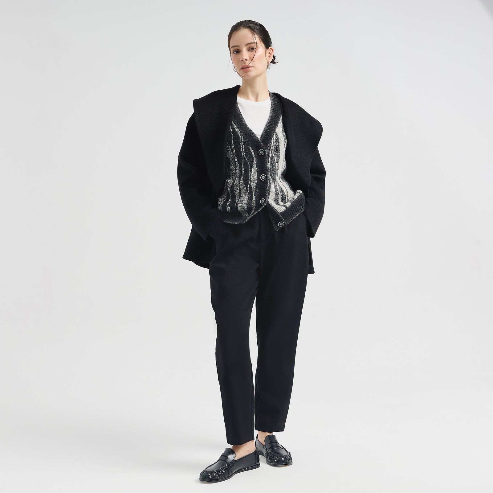 Saco Caramel De Baby Alpaca Color Negro