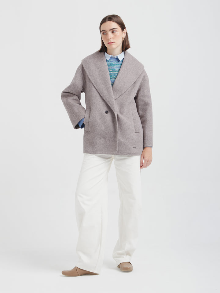 Saco Caramel De Baby Alpaca Color Gris