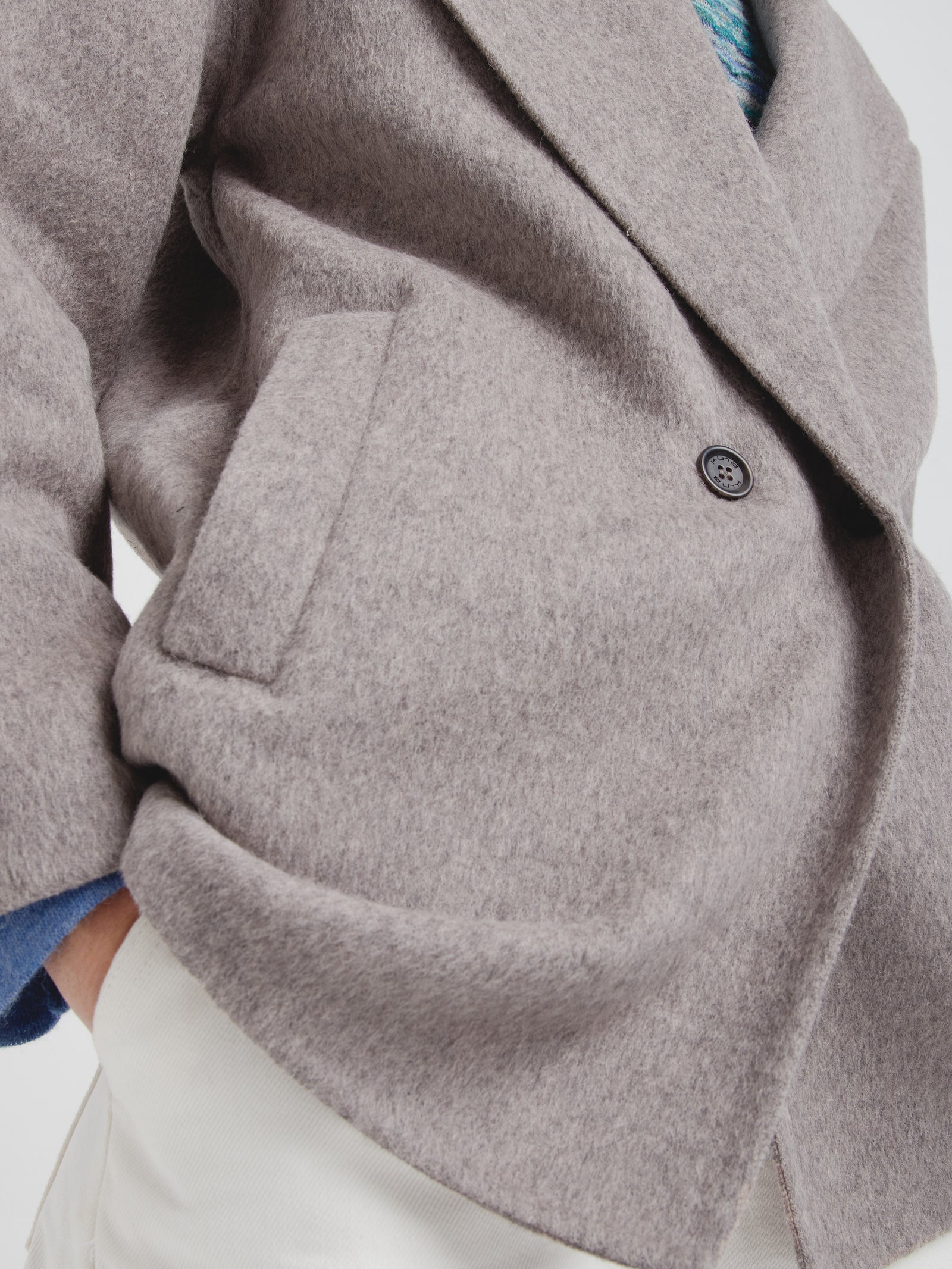 Saco Caramel De Baby Alpaca Color Gris