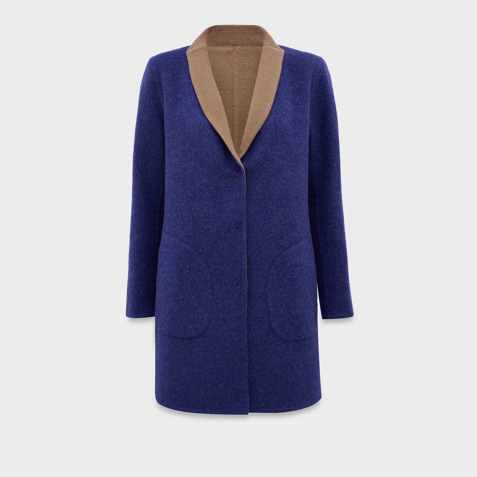 Abrigo Chantal De Baby Alpaca Color Azul