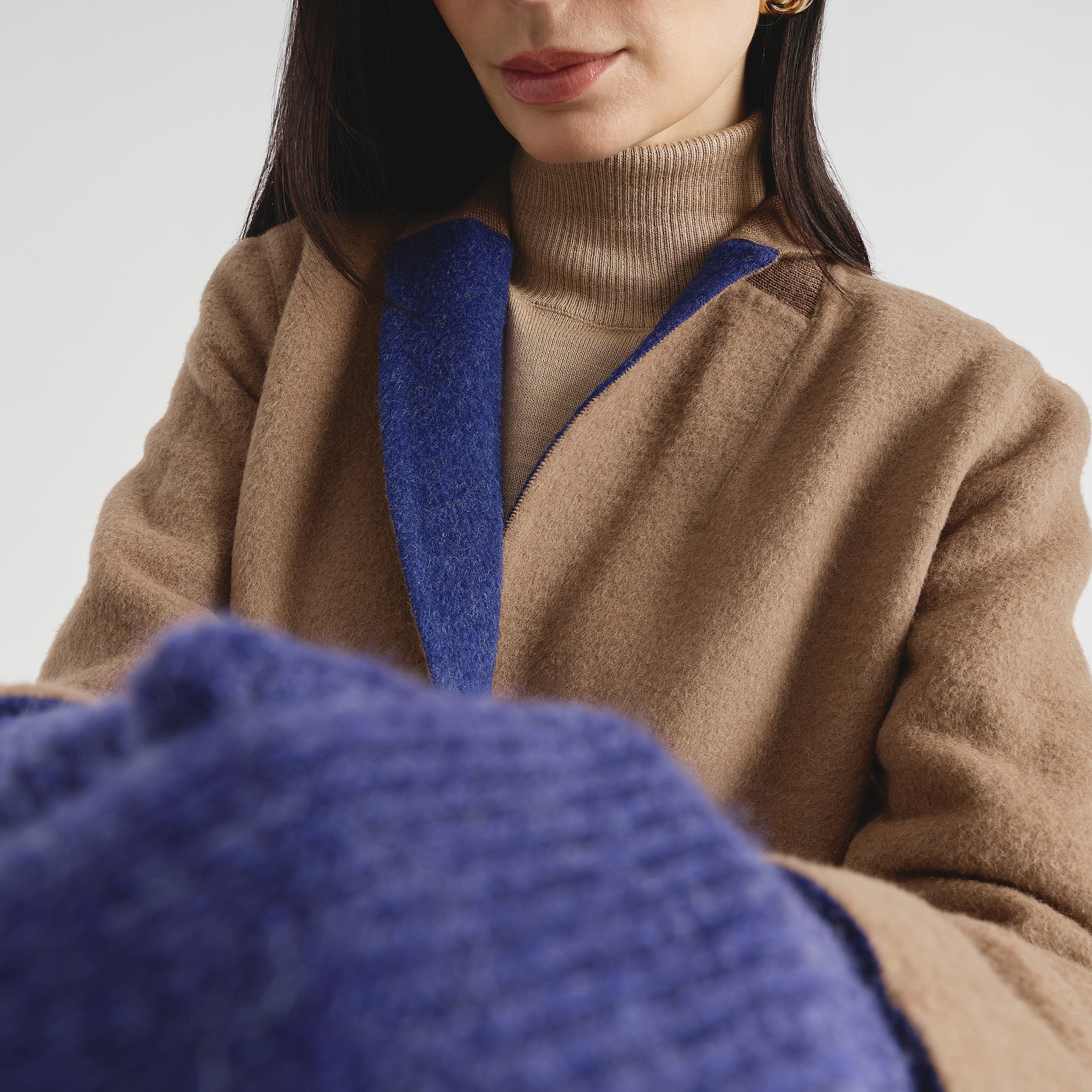 Abrigo Chantal De Baby Alpaca Color Azul