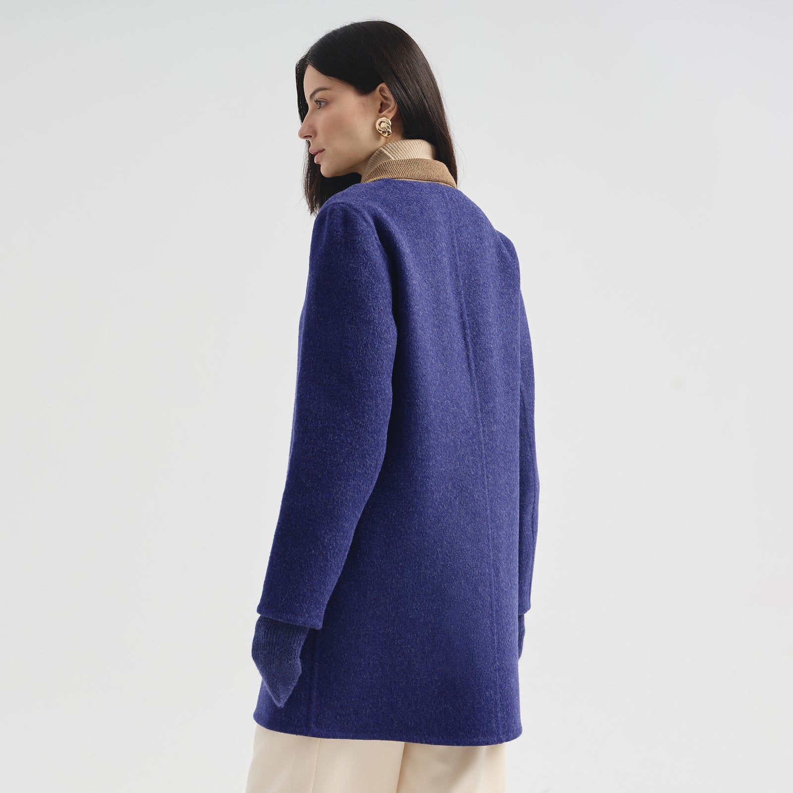 Abrigo Chantal De Baby Alpaca Color Azul