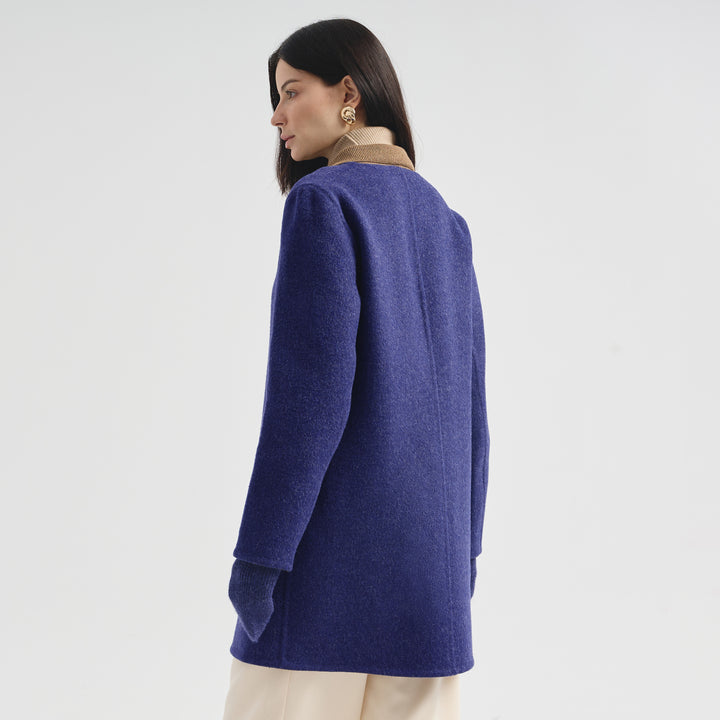 Abrigo Chantal De Baby Alpaca Color Azul