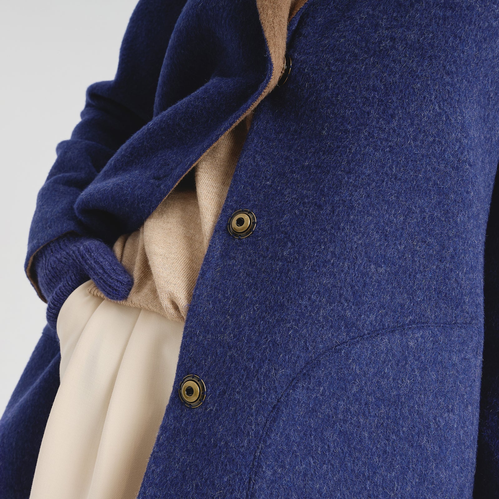 Abrigo Chantal De Baby Alpaca Color Azul