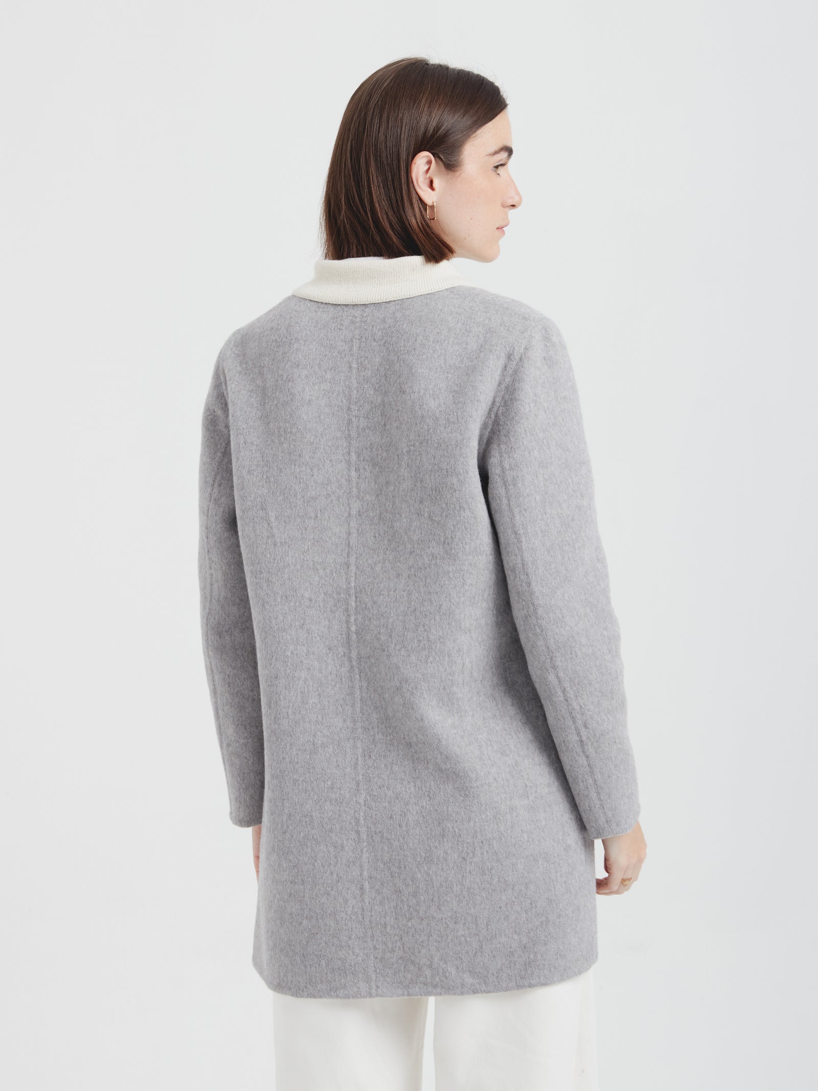 Abrigo Chantal De Baby Alpaca Color Gris