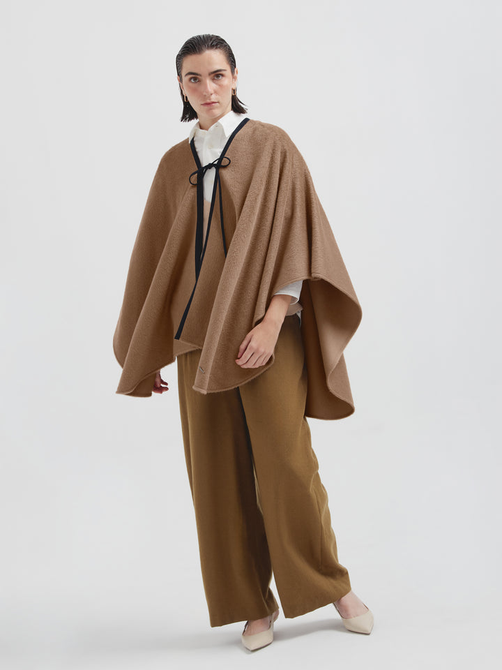 Baby Alpaca Suri Camel-Colored Cape