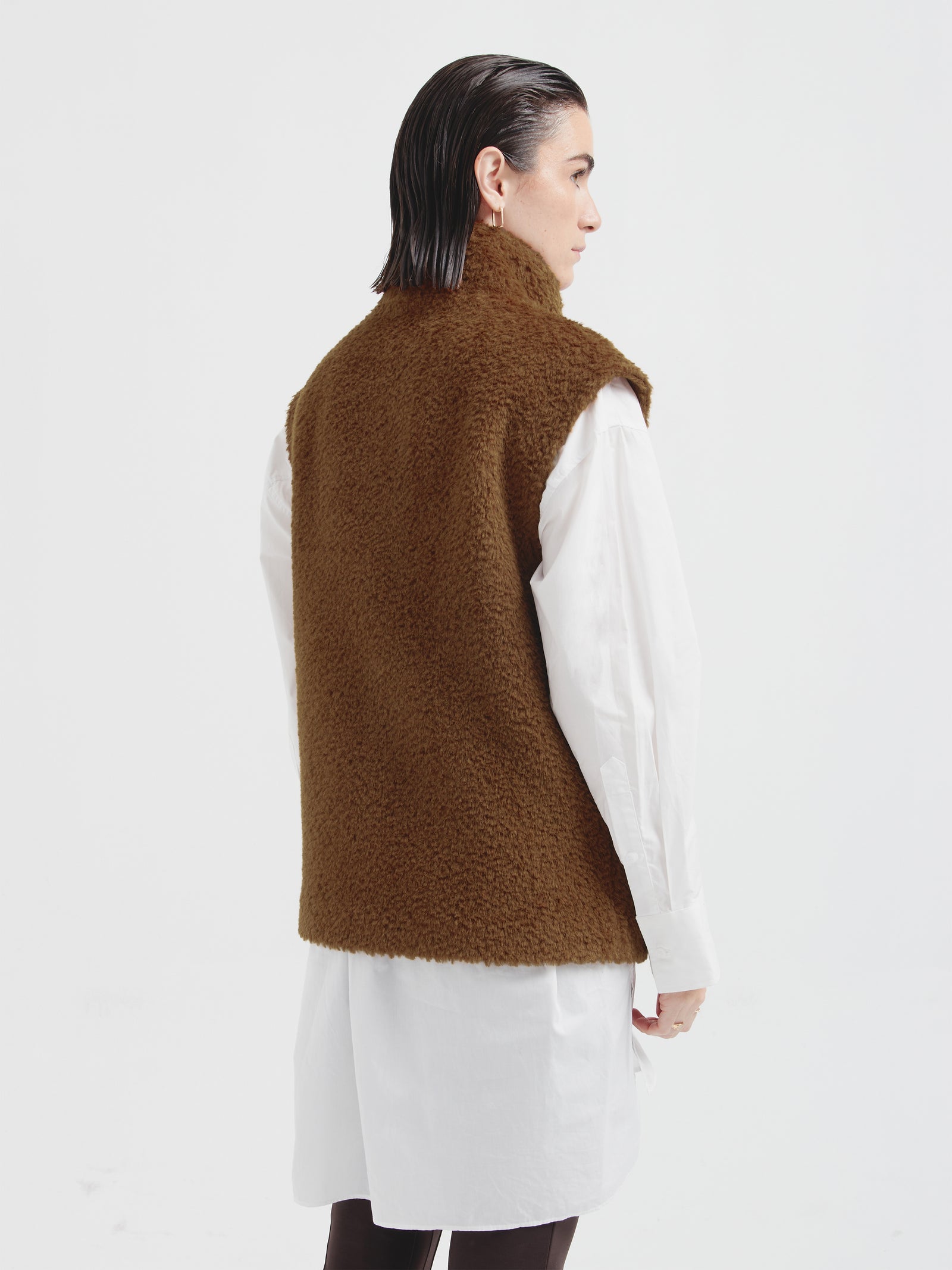 Chaleco Carmen De Alpaca Suri Color Marron