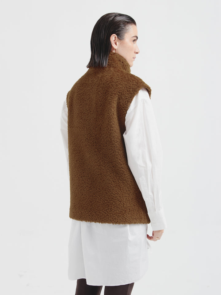Carmel Suri Alpaca Vest Brown