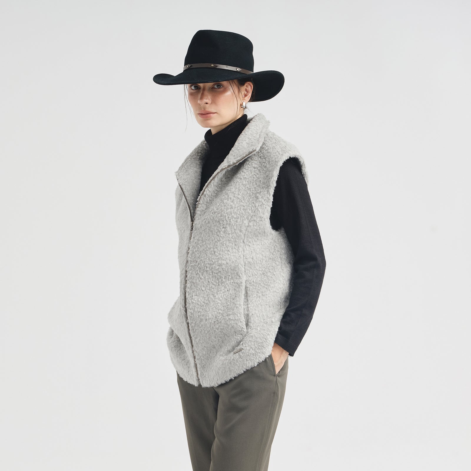Chaleco Carmen De Alpaca Suri Color Gris
