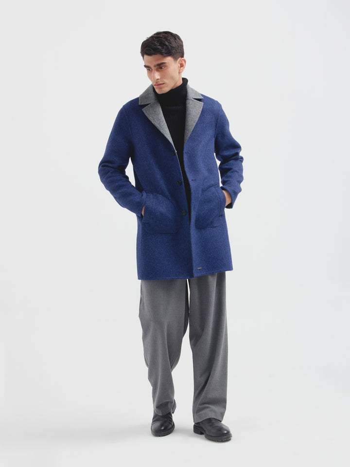 Abrigo Cosmos De Baby Alpaca Color Azul