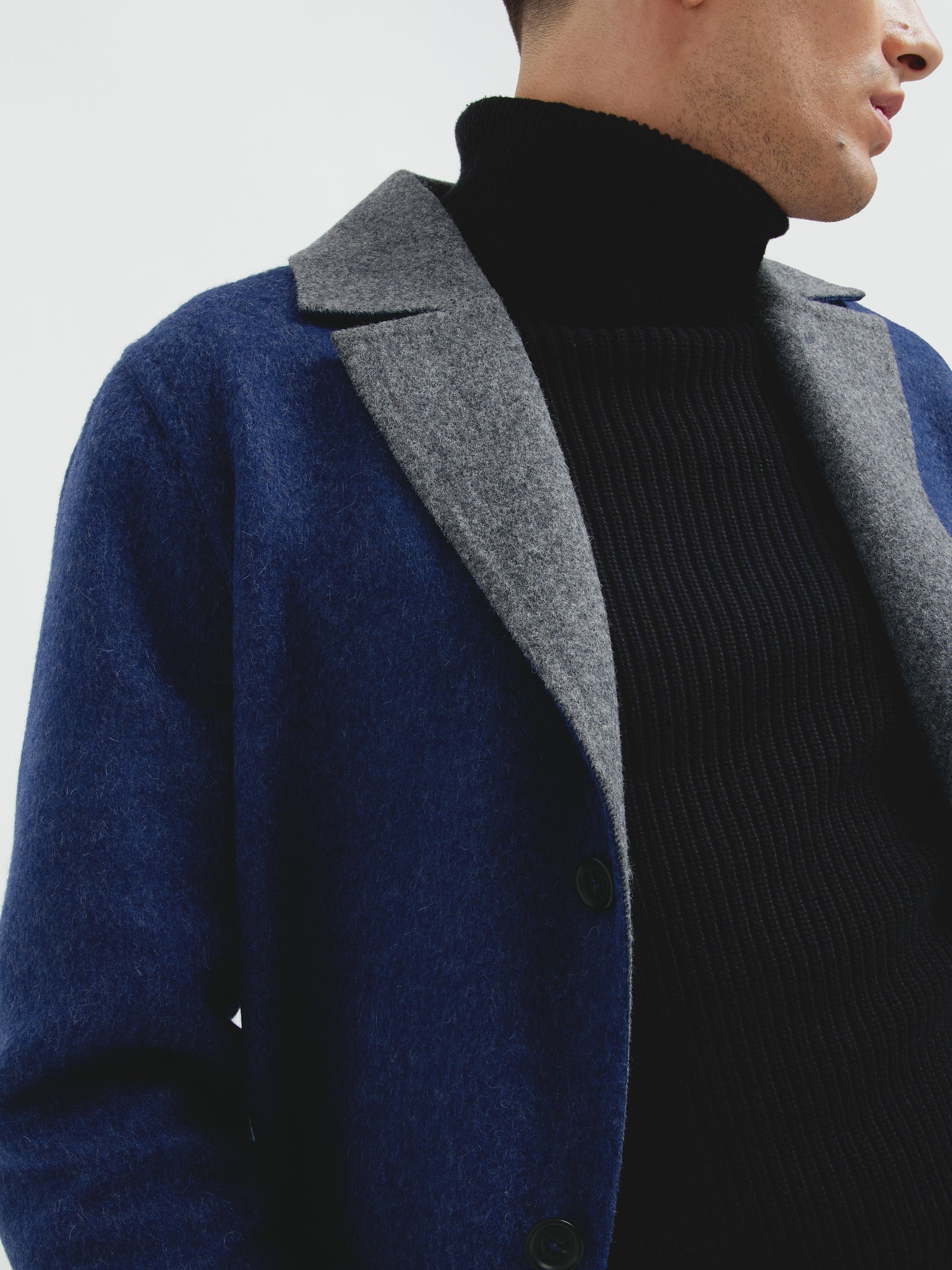 Cosmos Baby Alpaca Coat in Blue