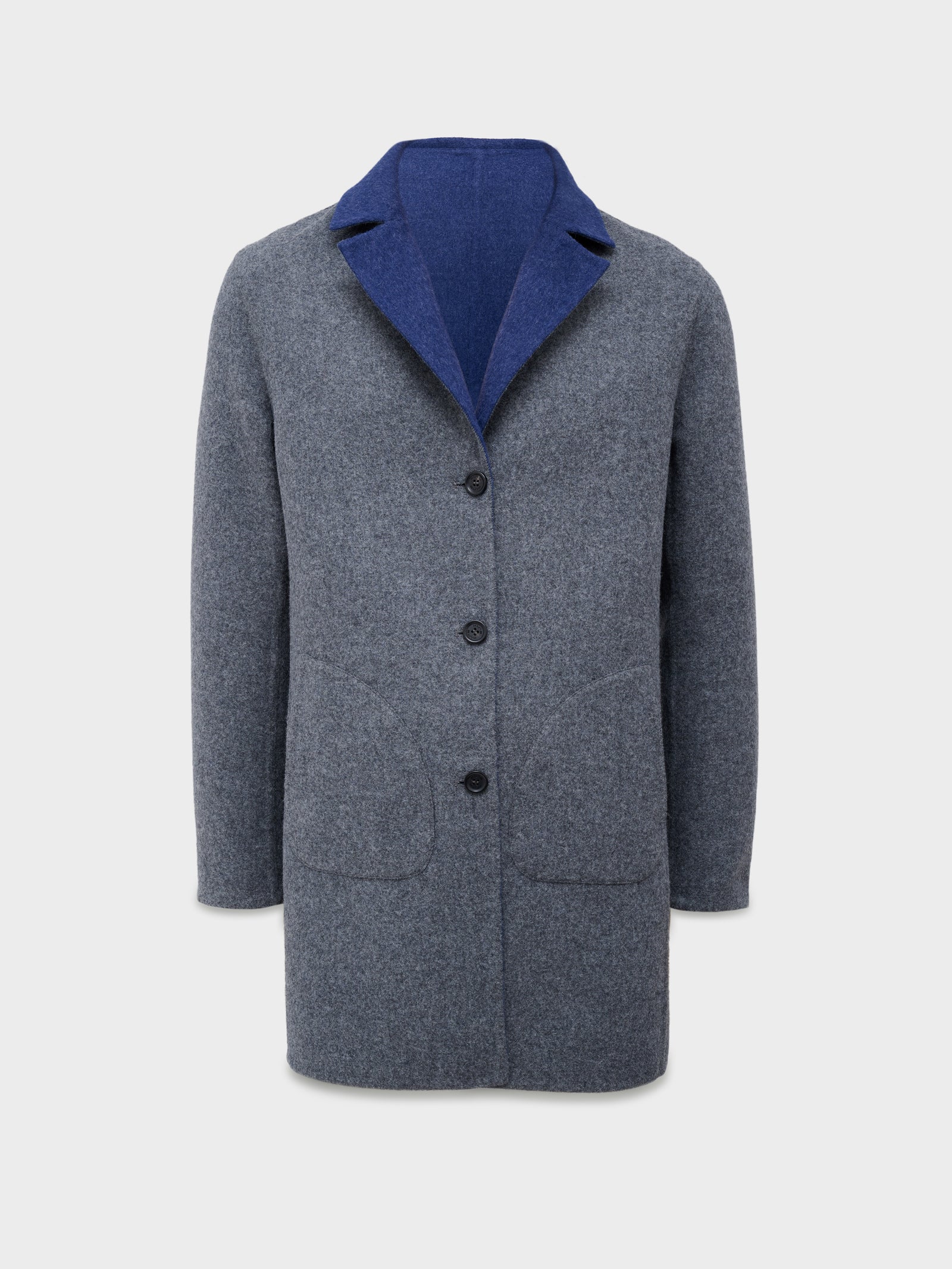 Cosmos Baby Alpaca Coat in Blue