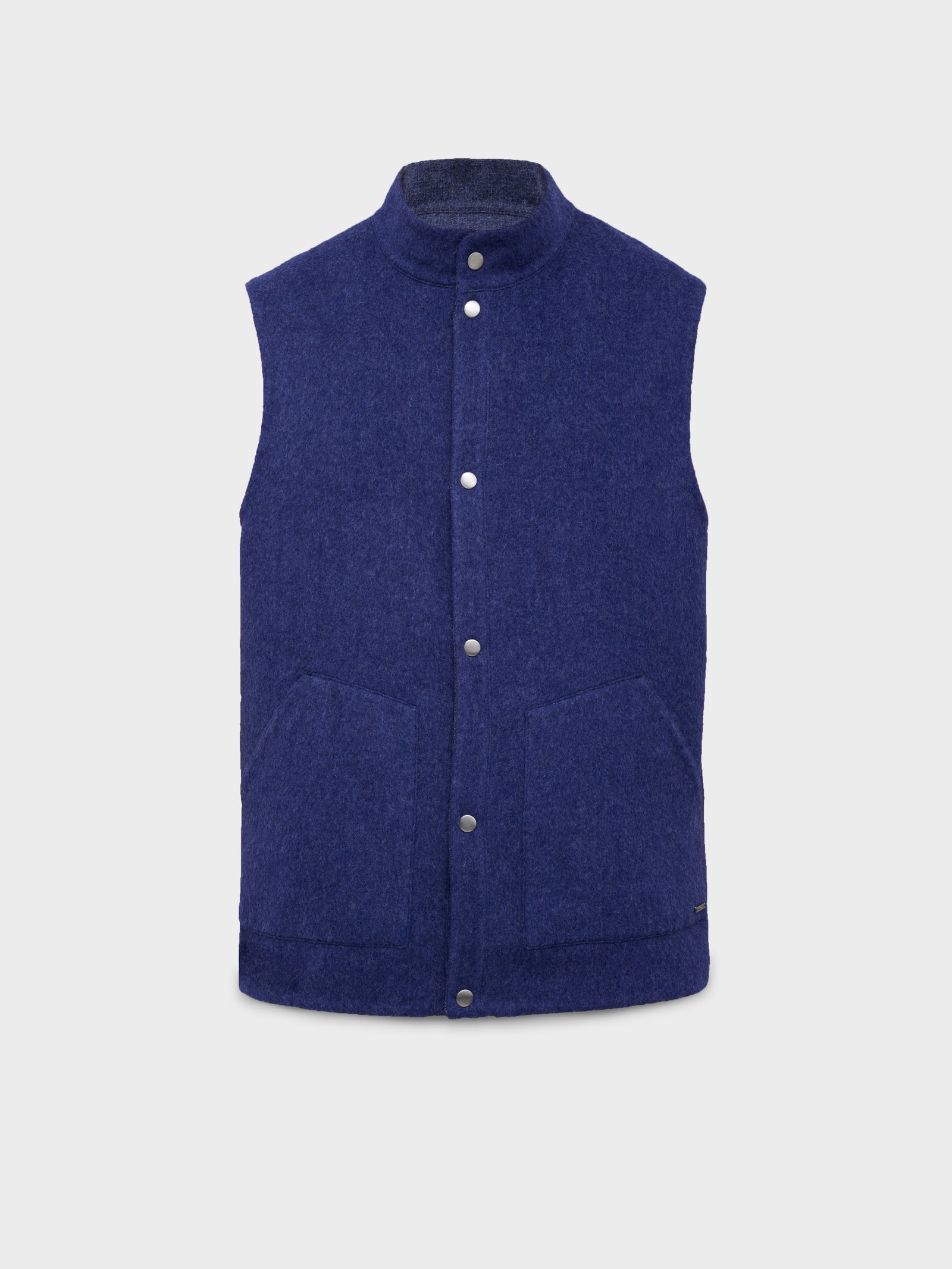 Country Vest in Baby Alpaca Color Blue