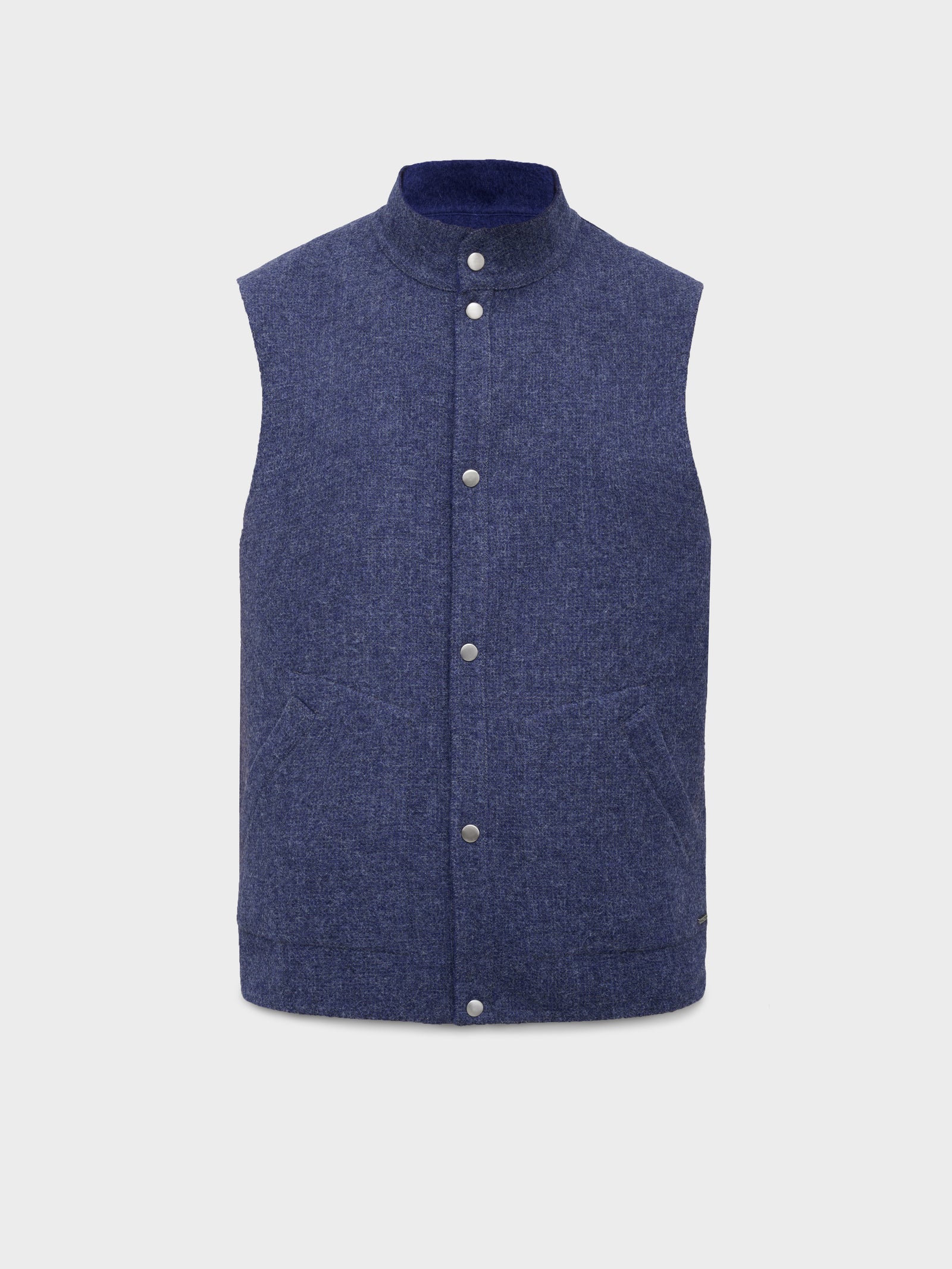Country Vest in Baby Alpaca Color Blue