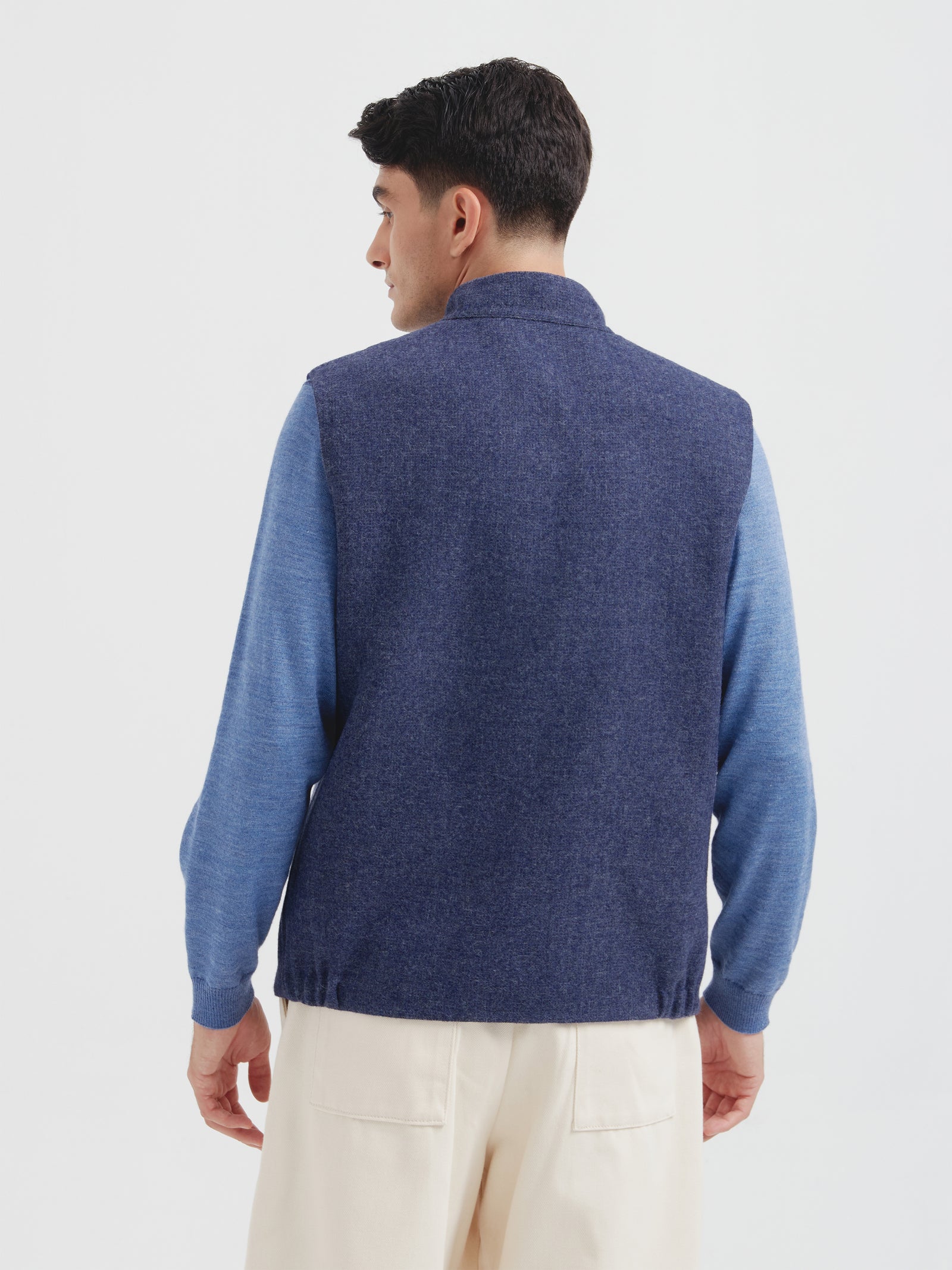 Country Vest in Baby Alpaca Color Blue
