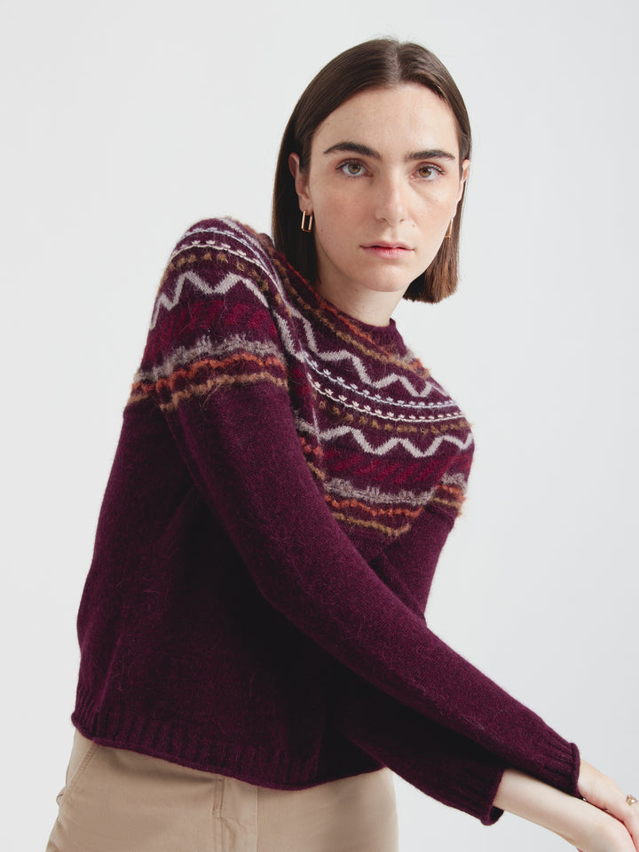 Suéter Camila De Baby Alpaca Color Guinda