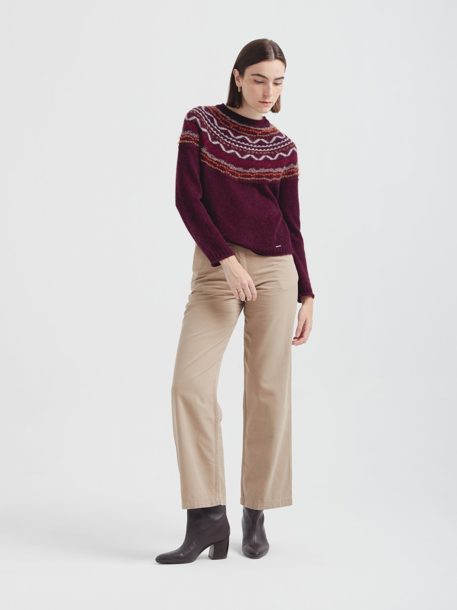 Suéter Camila De Baby Alpaca Color Guinda