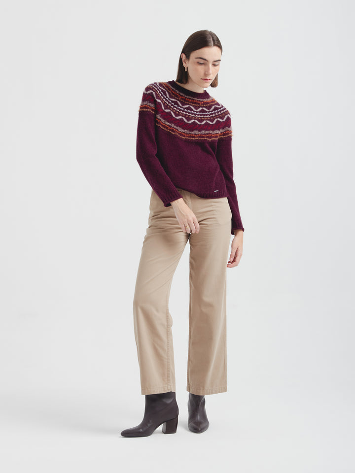 Suéter Camila De Baby Alpaca Color Guinda
