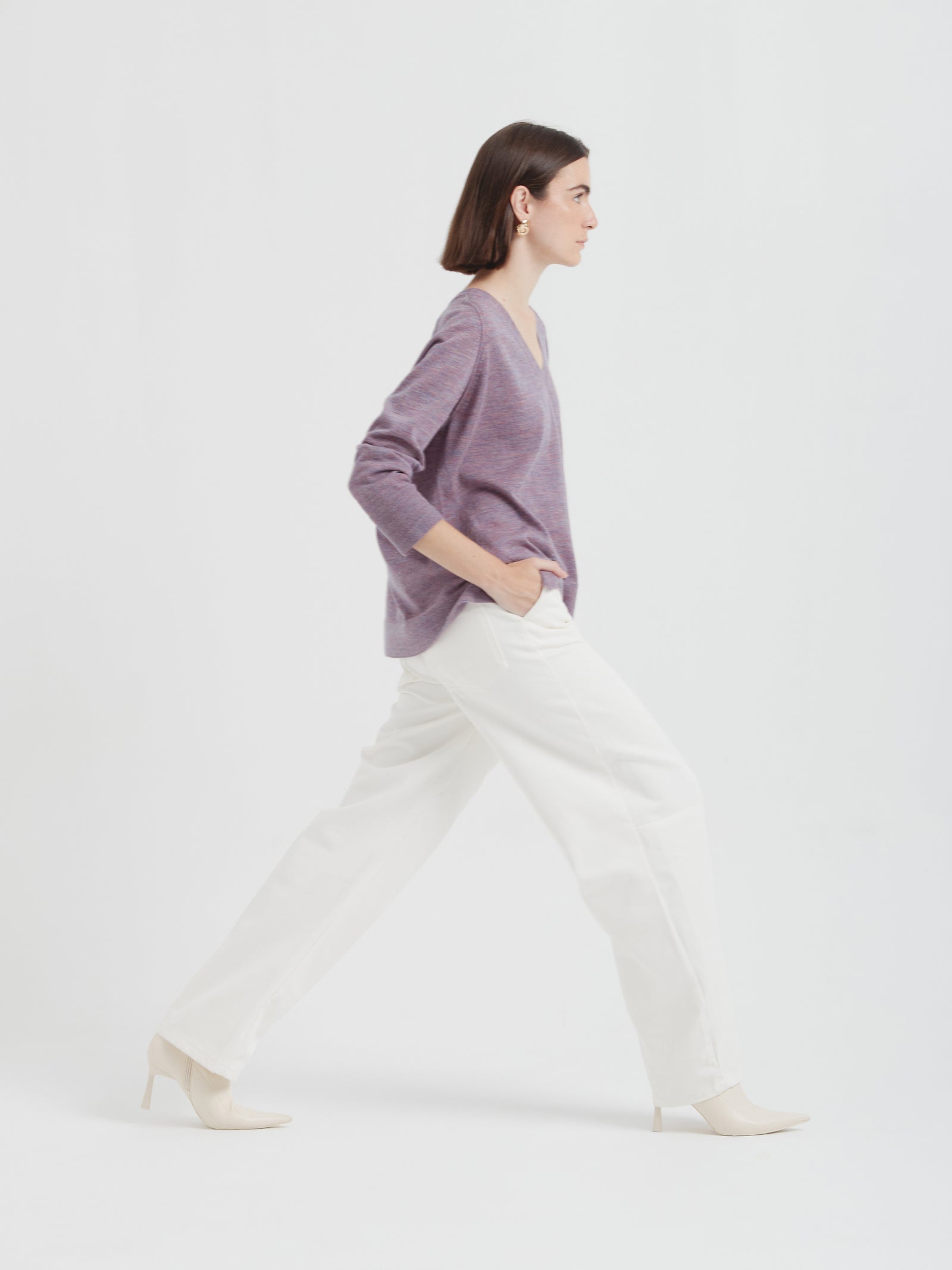 Carola Sweater in Baby Alpaca Color Purple
