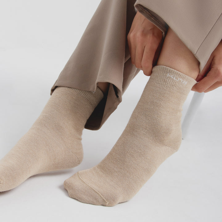 Medias Rigolo De Baby Alpaca Color Beige
