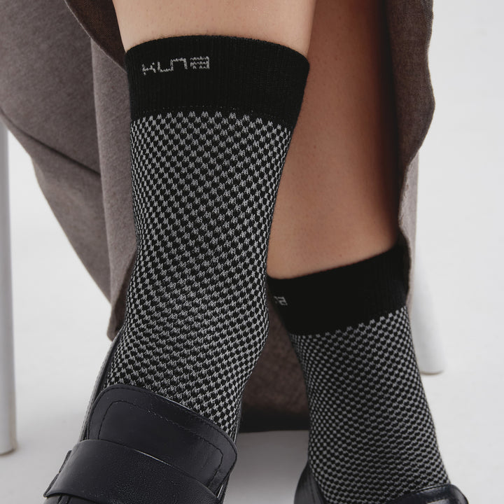 Medias Ruso De Baby Alpaca Color Negro