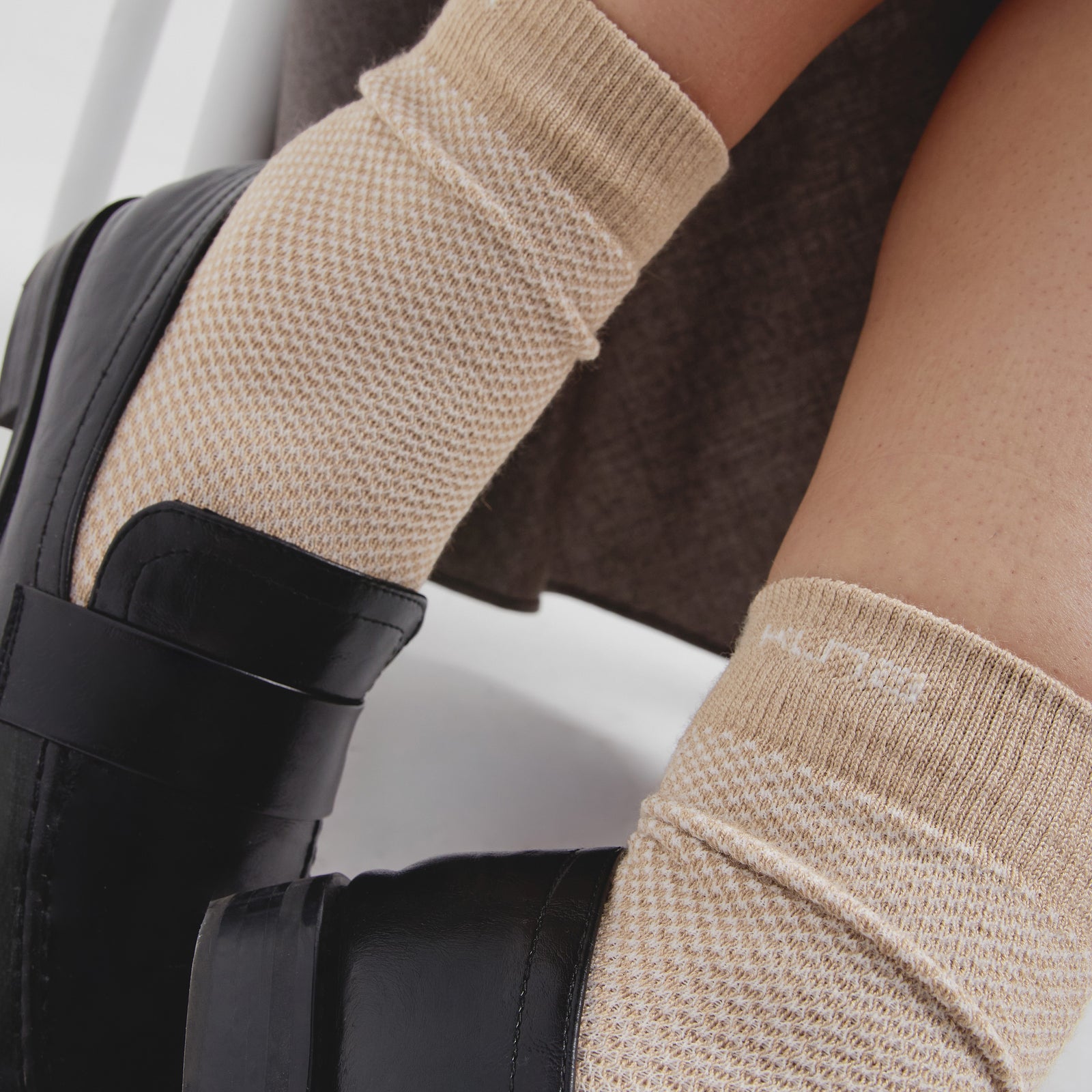 Medias Ruso De Baby Alpaca Color Beige