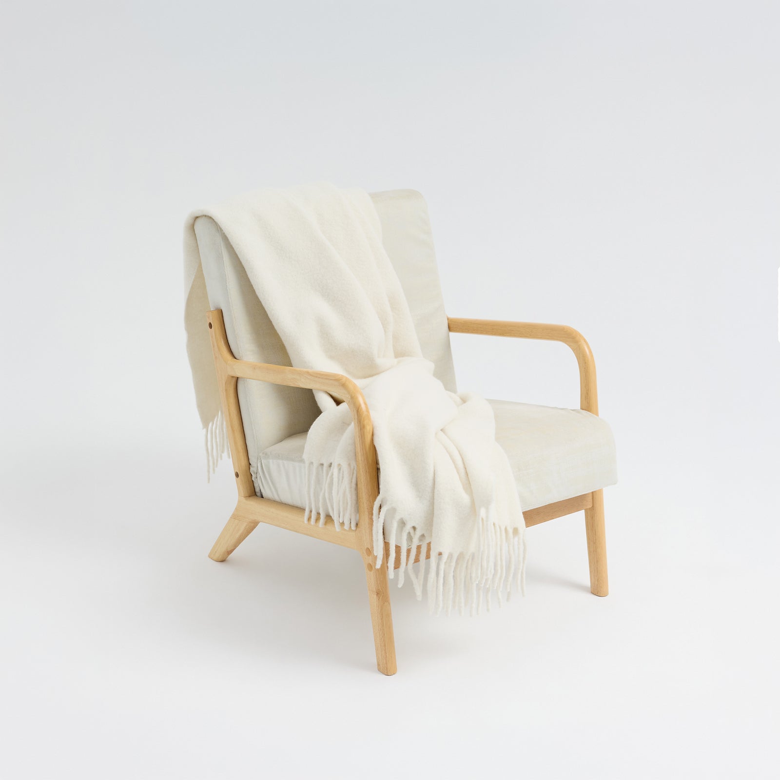 Manta Cadbury De Baby Alpaca Color Blanco