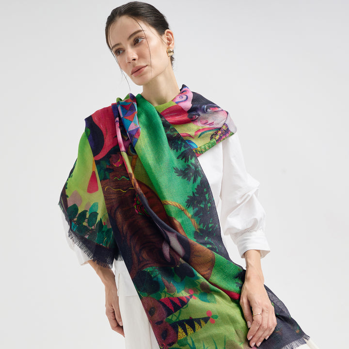 Estola Oda A Cajamarca De Baby Alpaca Color Multicolor