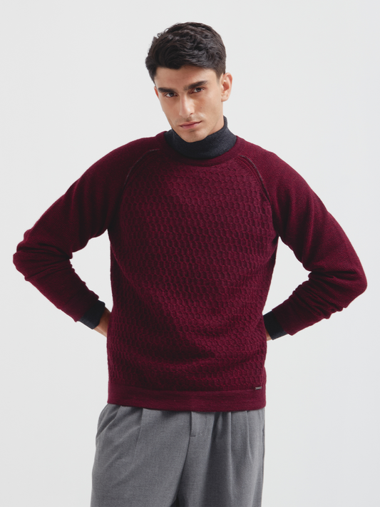 Suéter Robin De Baby Alpaca Color Guinda