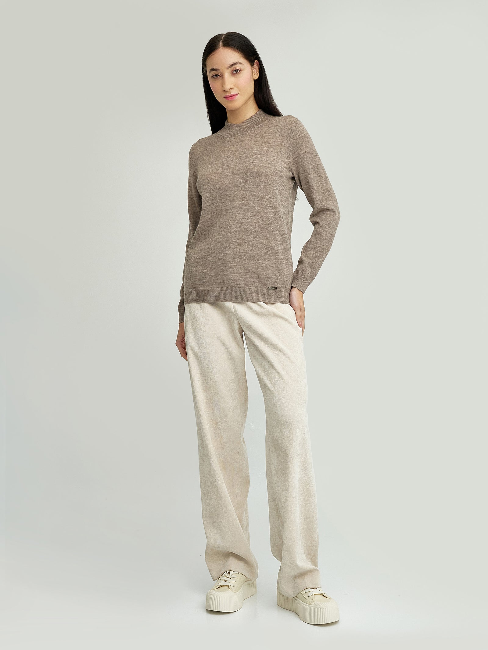 Suéter Anahi De Baby Alpaca Color Beige