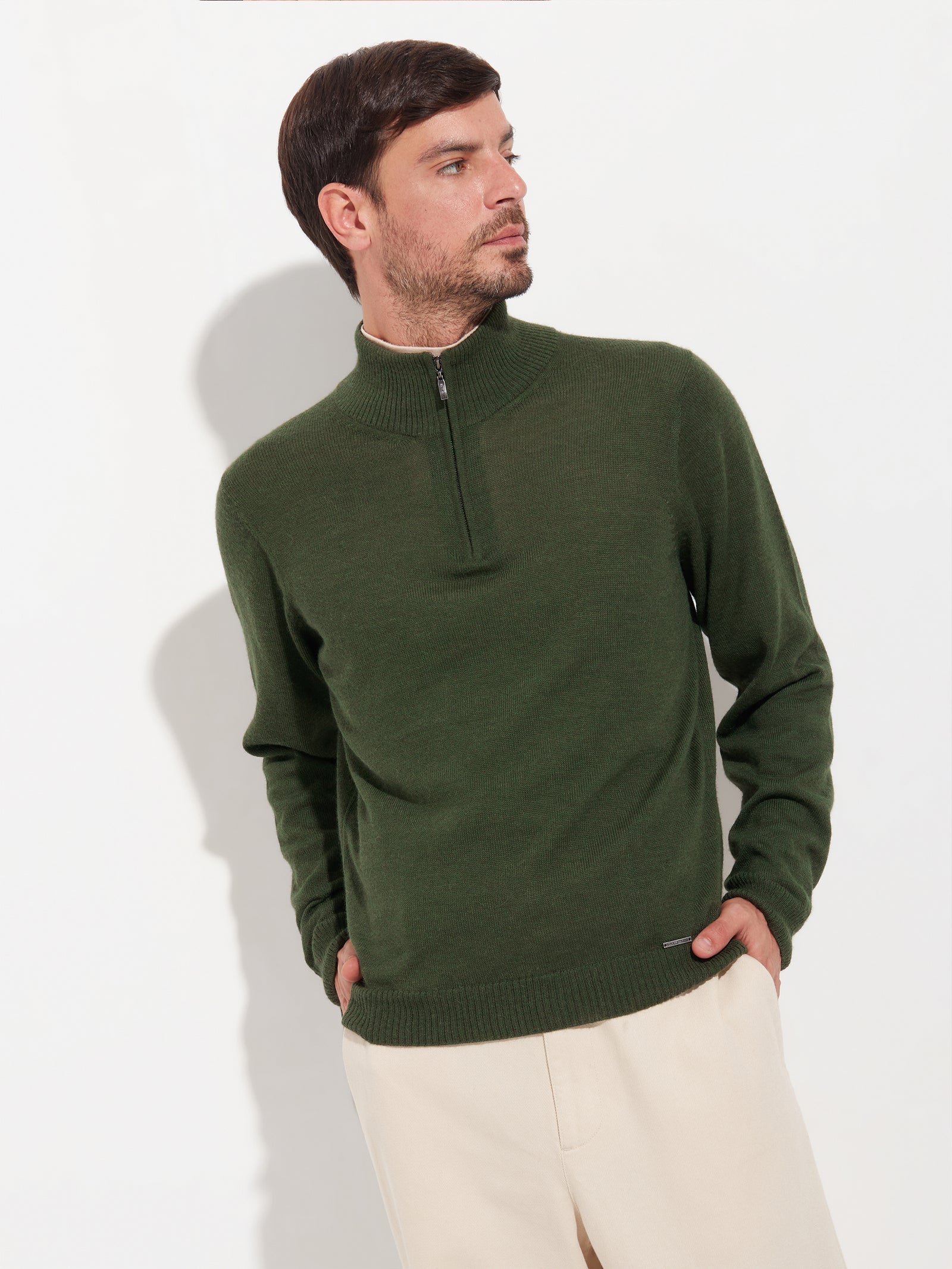 Suéter Albert De Baby Alpaca Color Verde