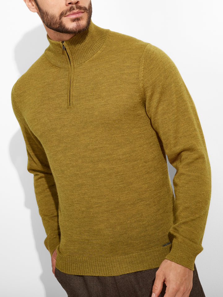 Suéter Albert De Baby Alpaca Color Amarillo