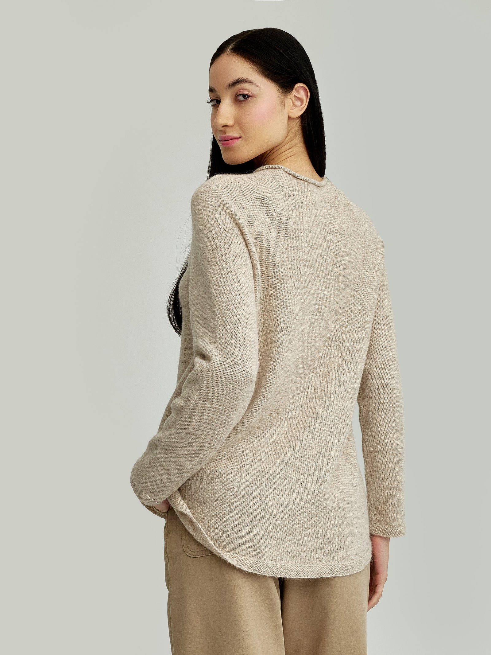 Ysabela Sweater in Baby Alpaca Color Beige