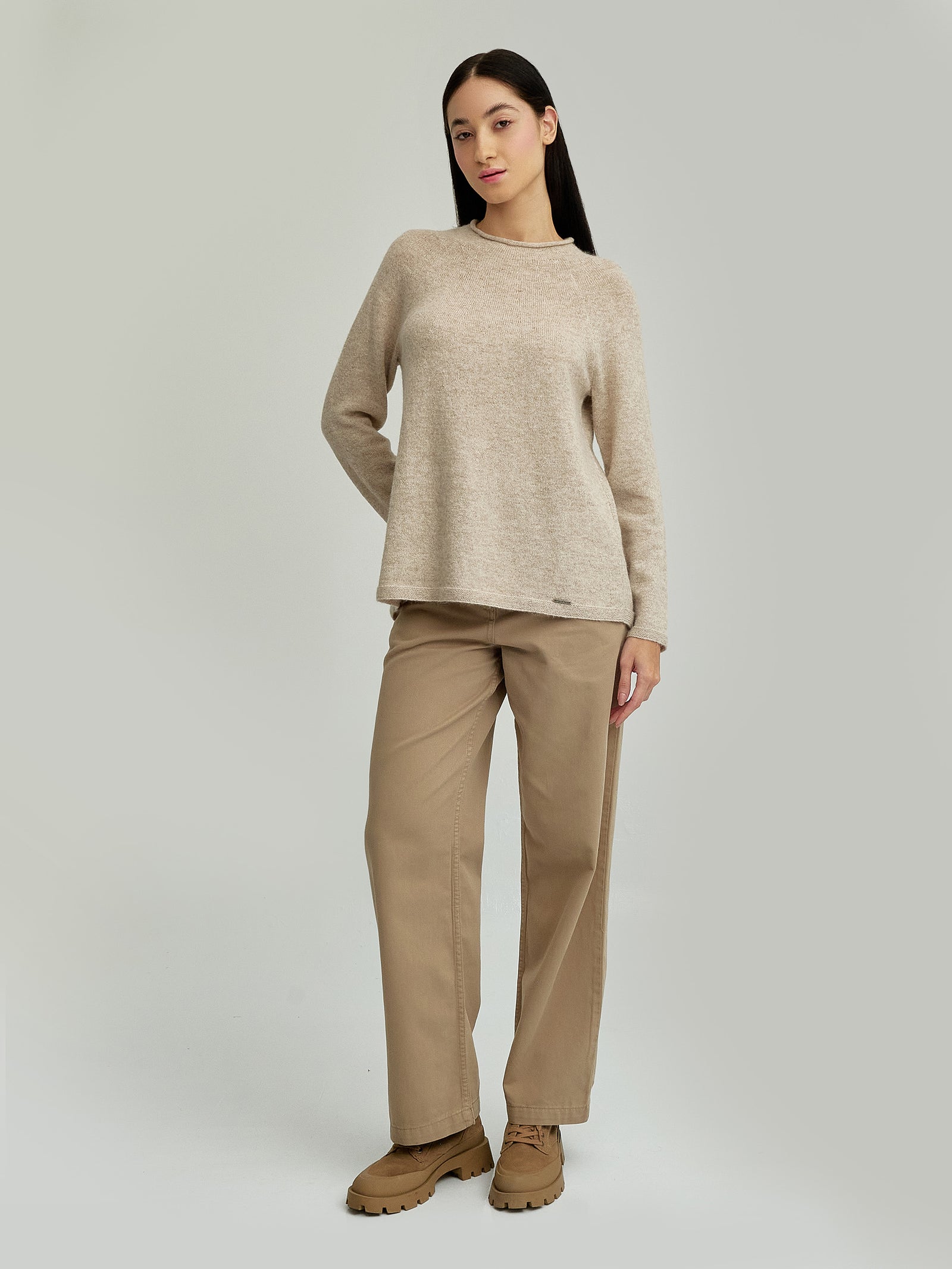 Ysabela Sweater in Baby Alpaca Color Beige