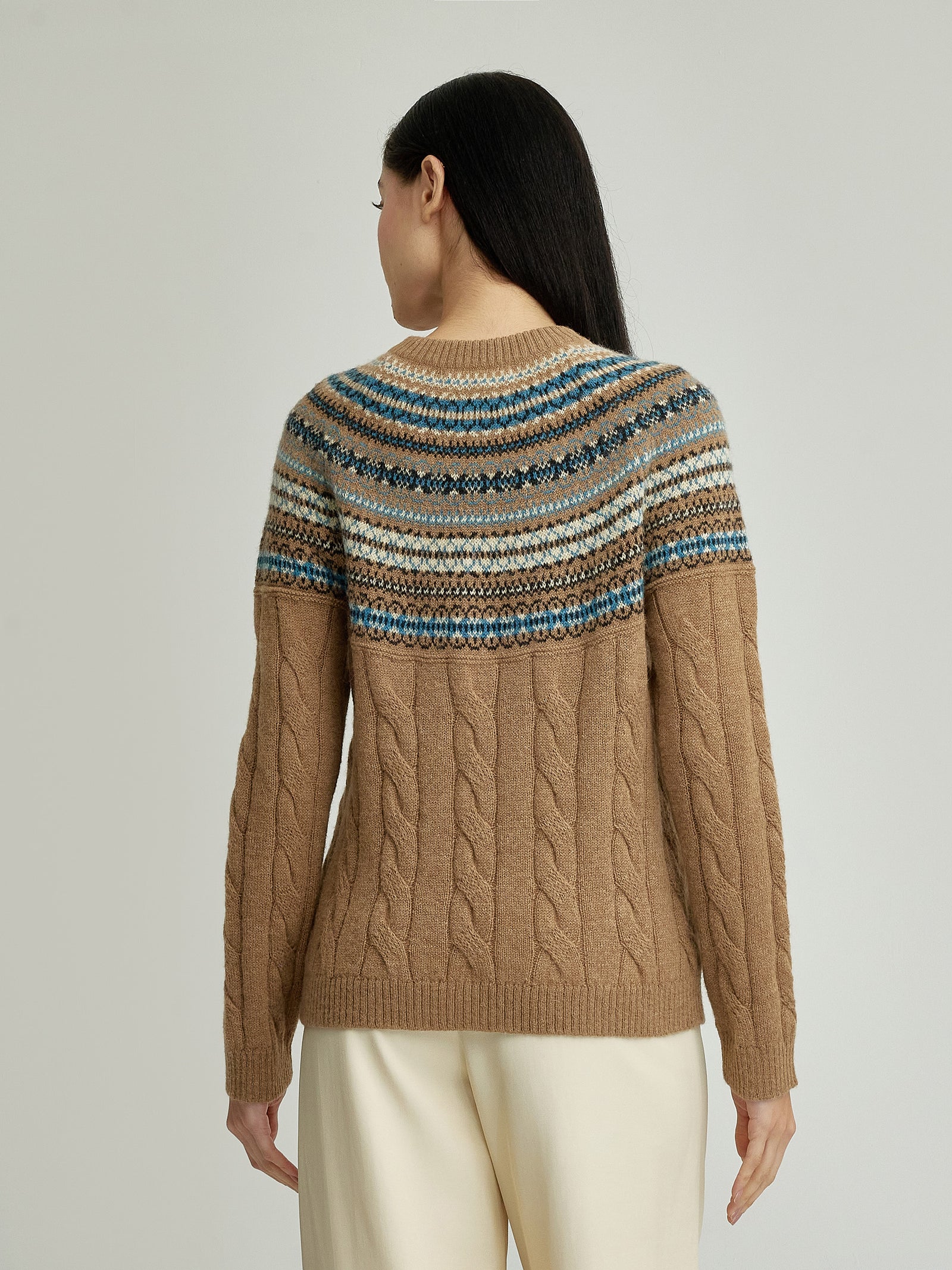 Camel Baby Alpaca Yoke Sweater