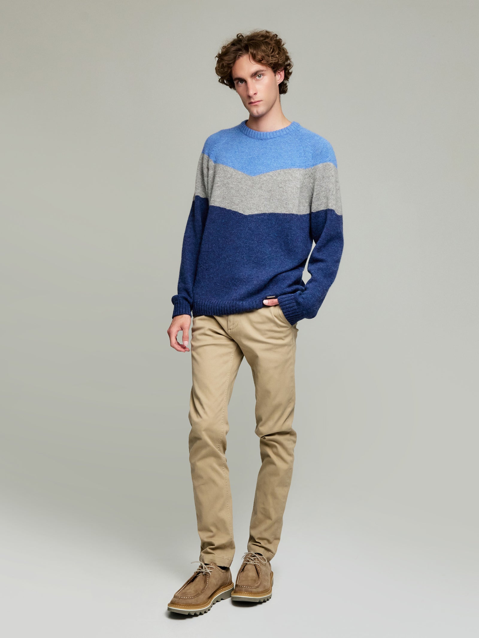 Suéter Yannick De Baby Alpaca Color Azul