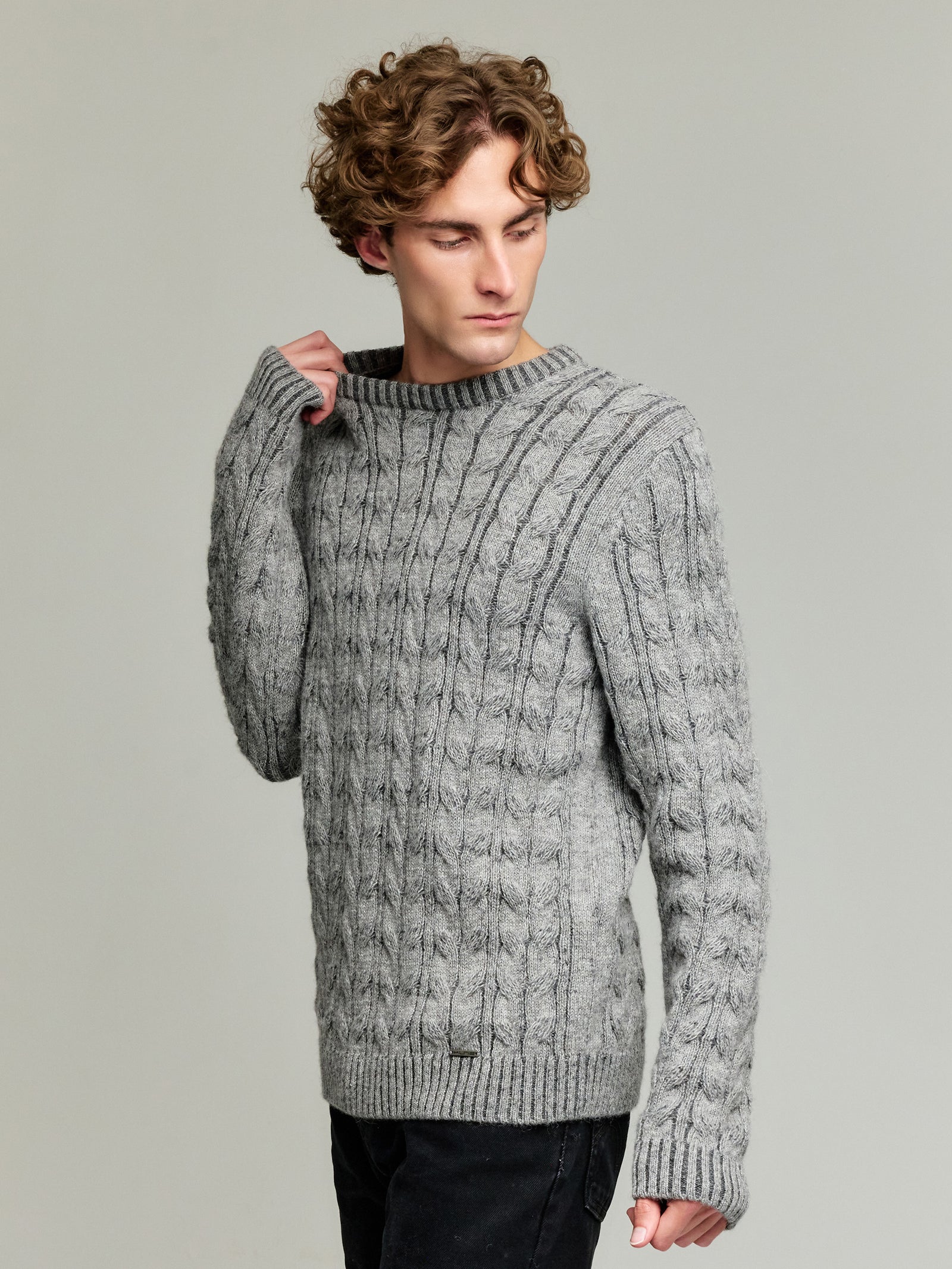 Yasikov Baby Alpaca Sweater in Grey