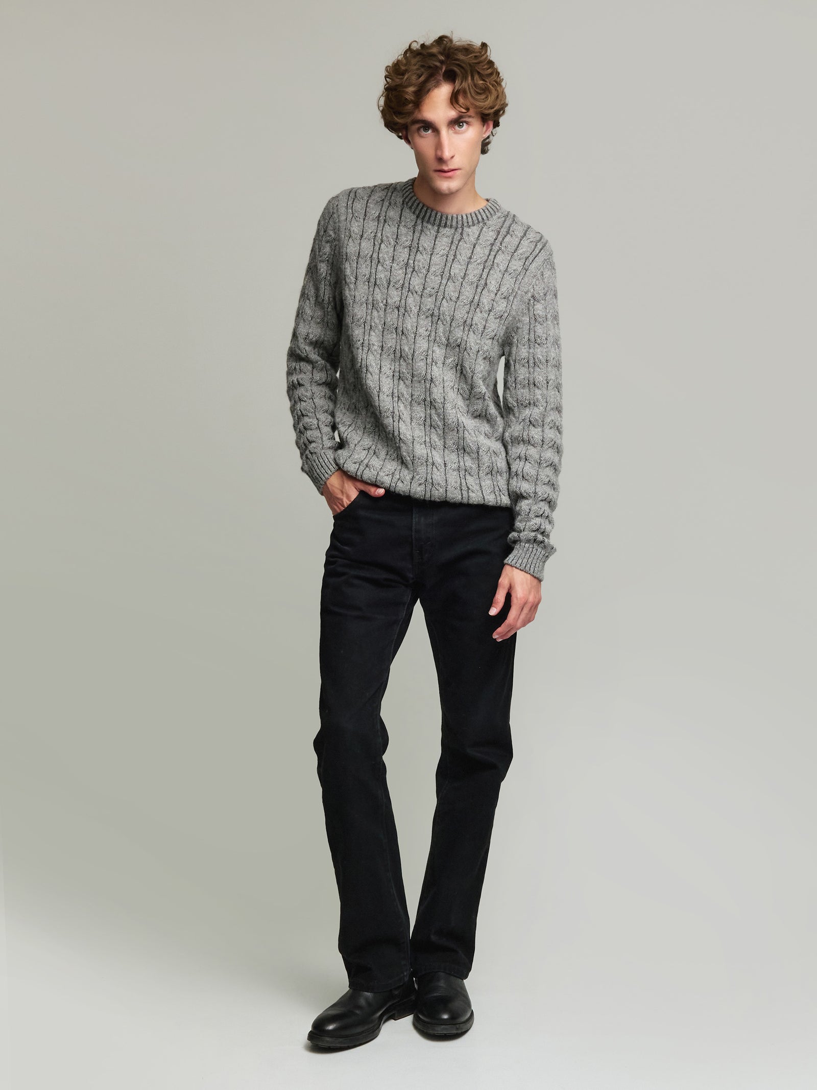 Yasikov Baby Alpaca Sweater in Grey