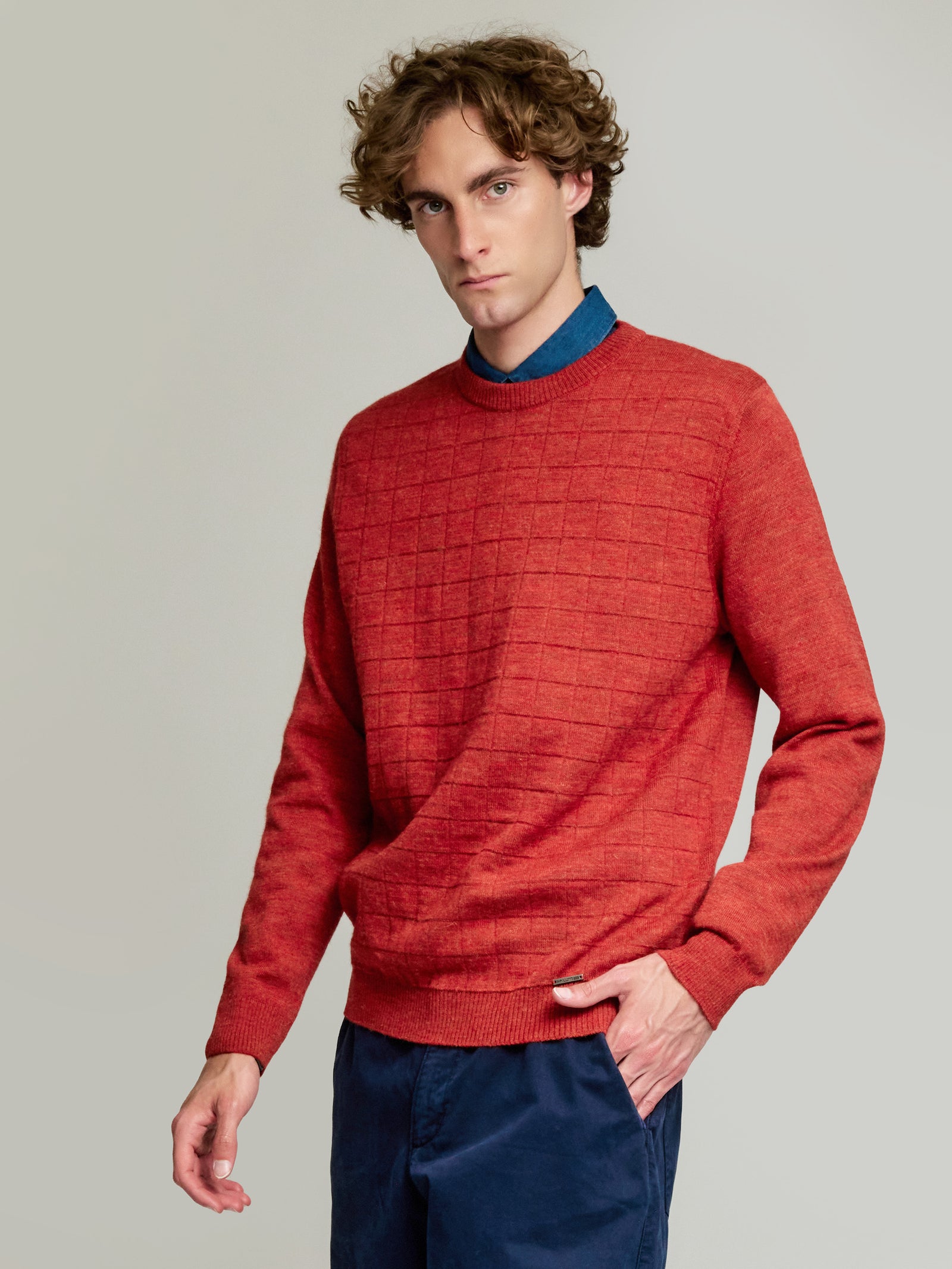 Yale Baby Alpaca Sweater in Orange