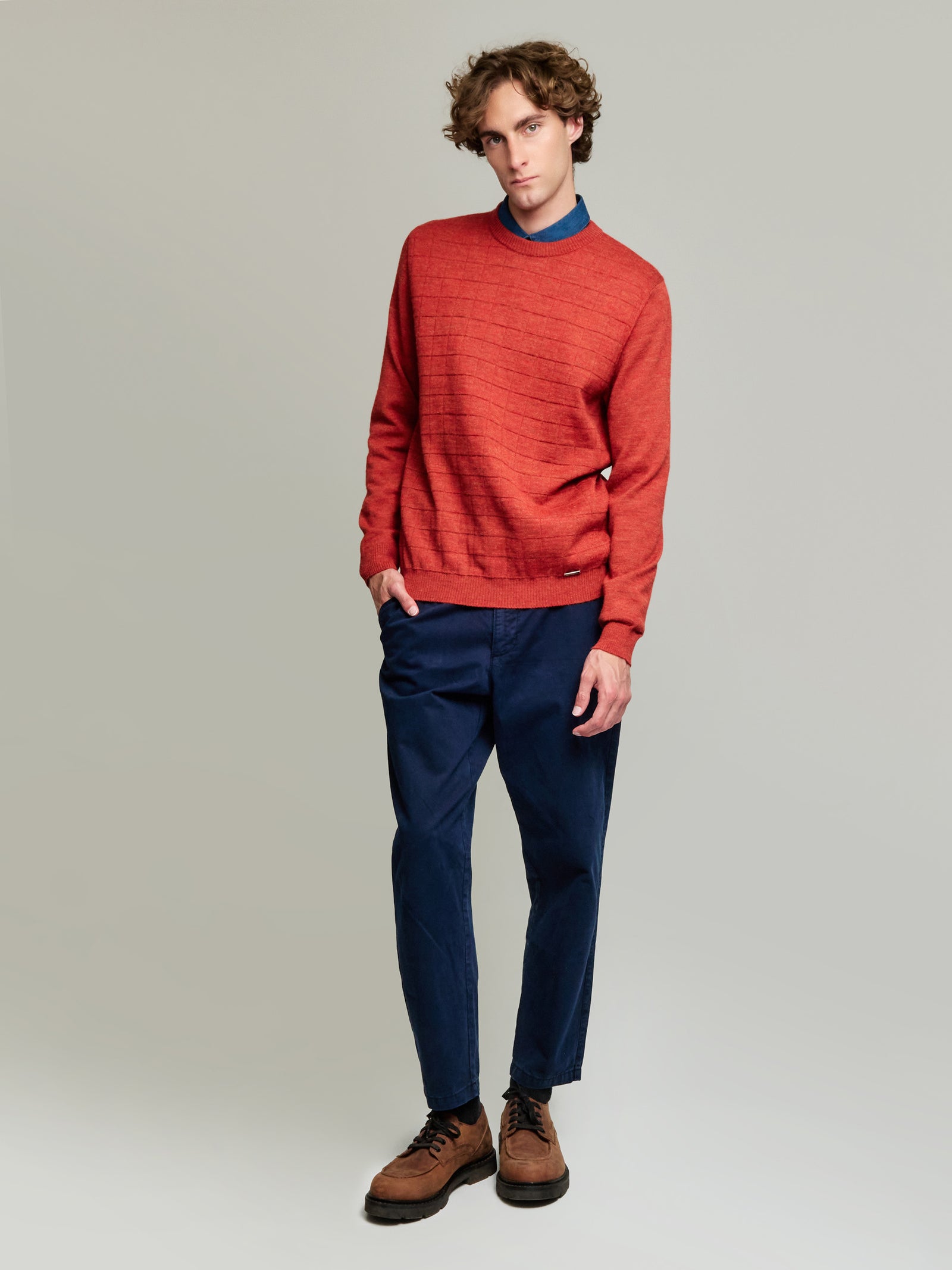 Yale Baby Alpaca Sweater in Orange