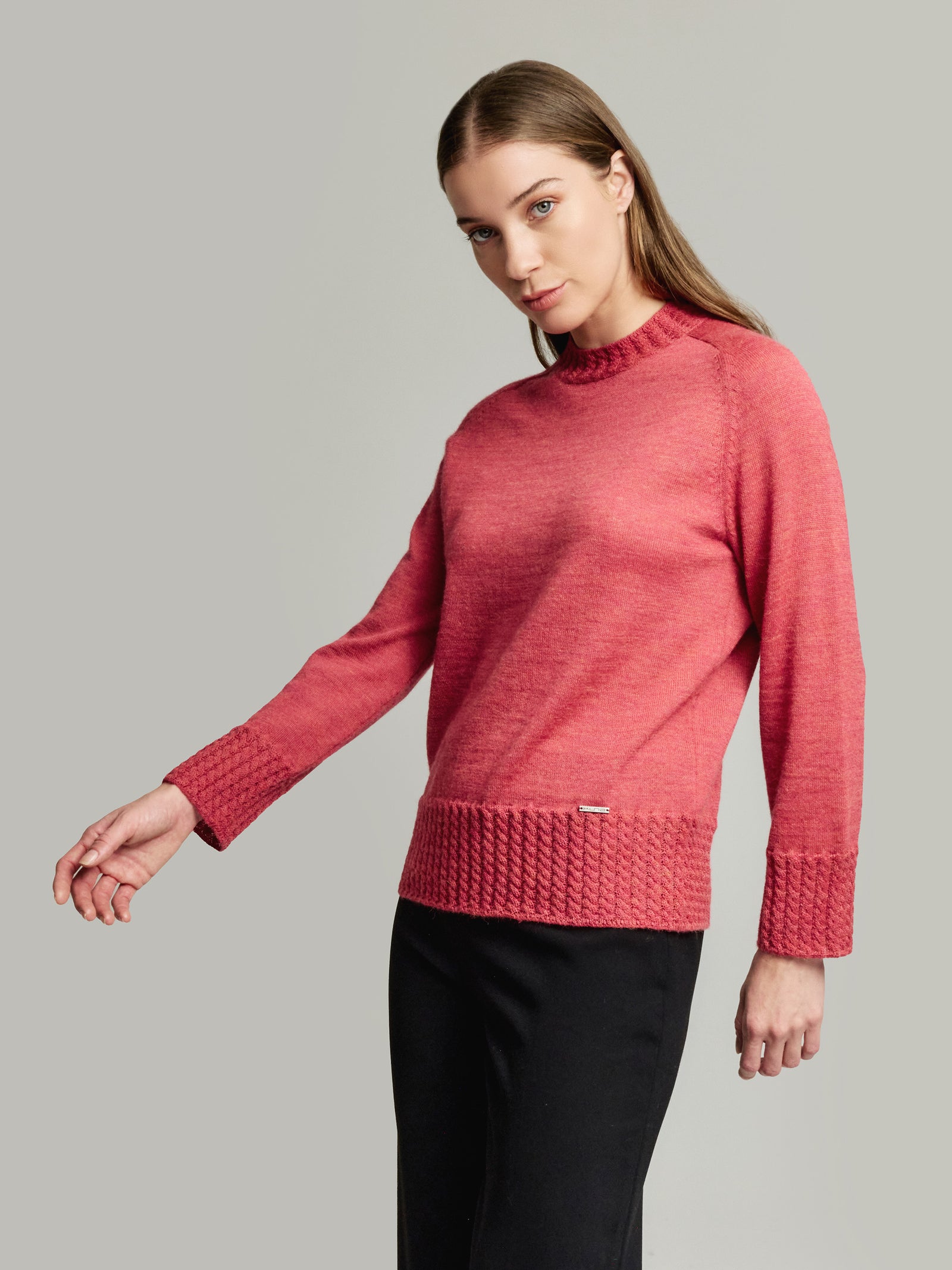 Yakira Sweater in Baby Alpaca Color Red