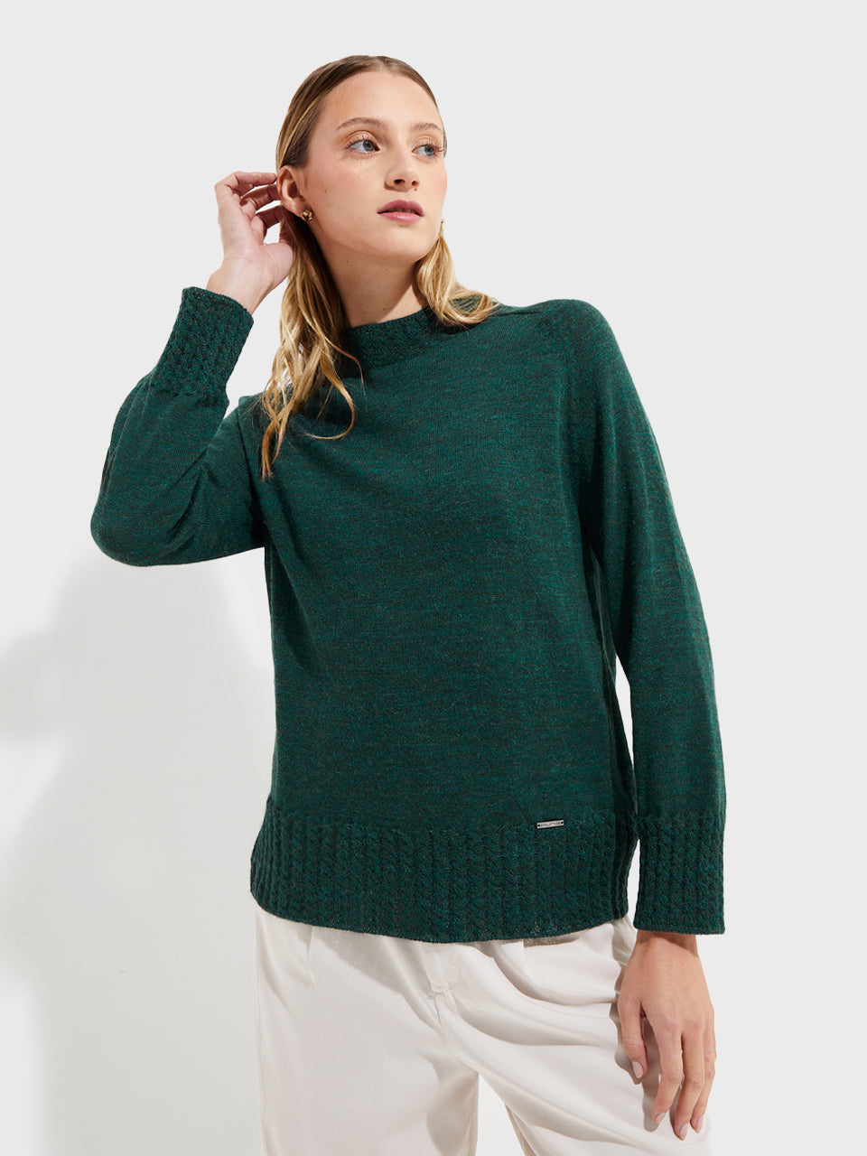 Yakira Sweater in Baby Alpaca Color Green