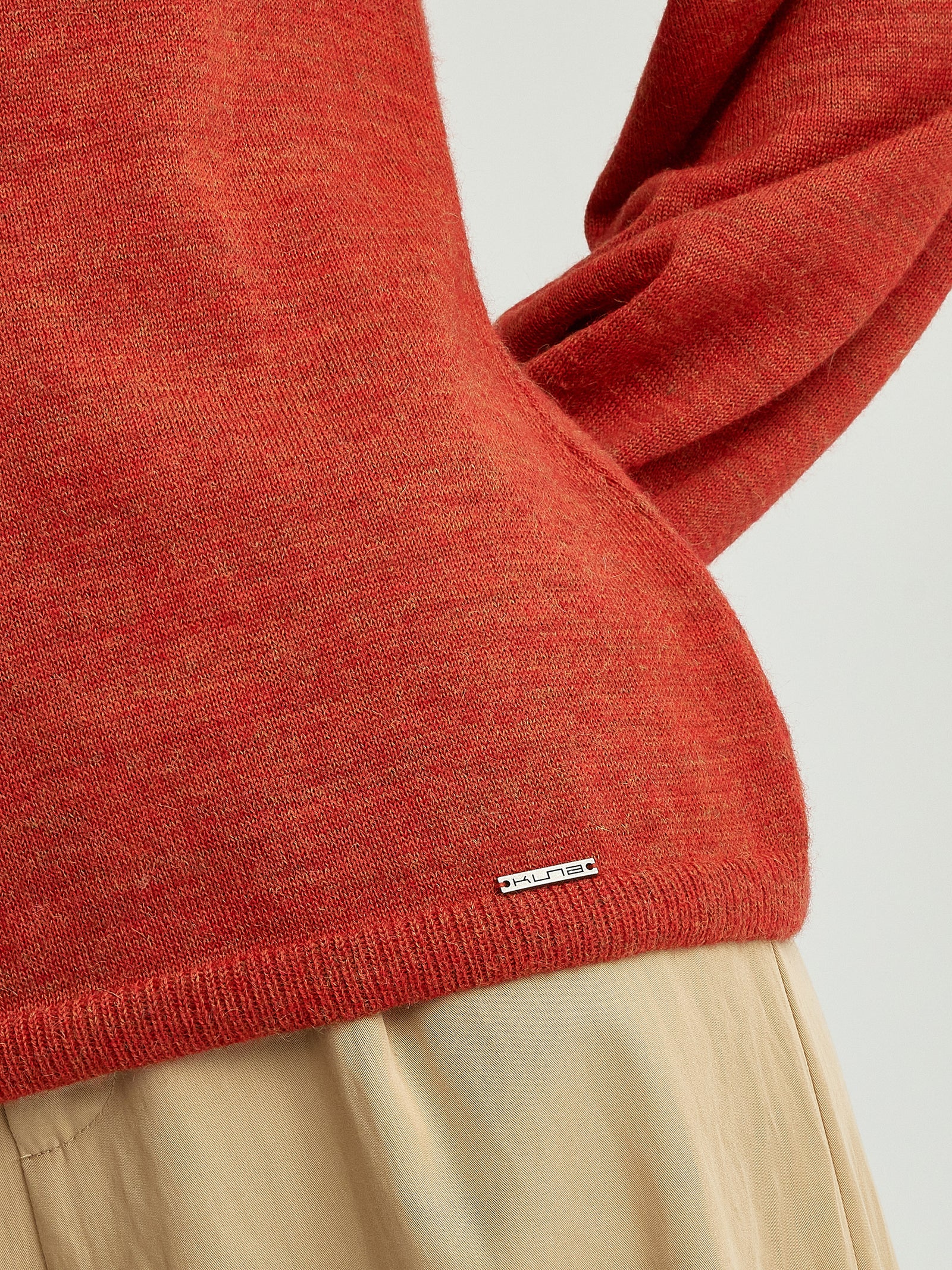 Suéter Yanela De Baby Alpaca Color Naranja