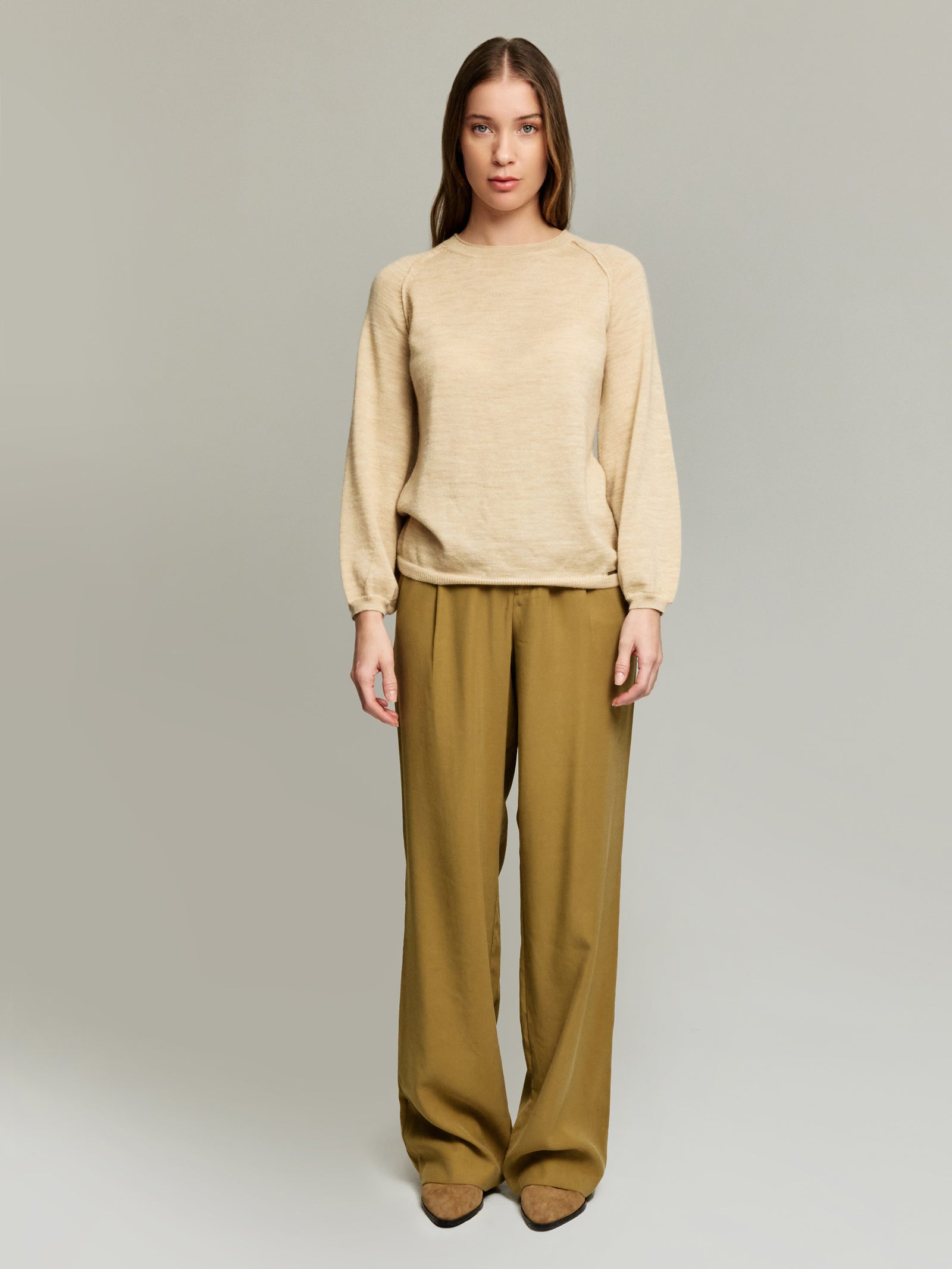 Suéter Yanela De Baby Alpaca Color Beige