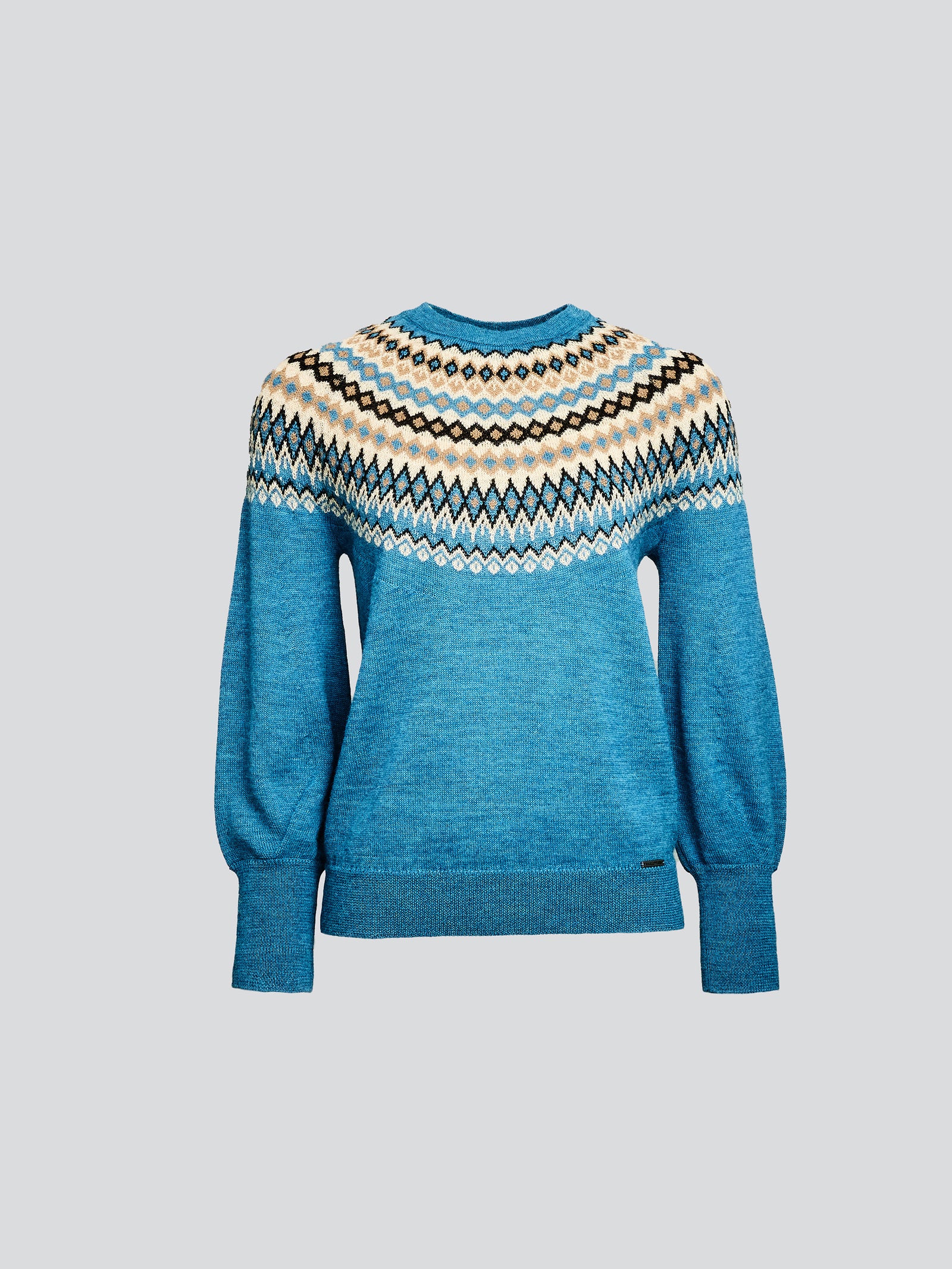 Suéter Yasmina De Baby Alpaca Color Celeste