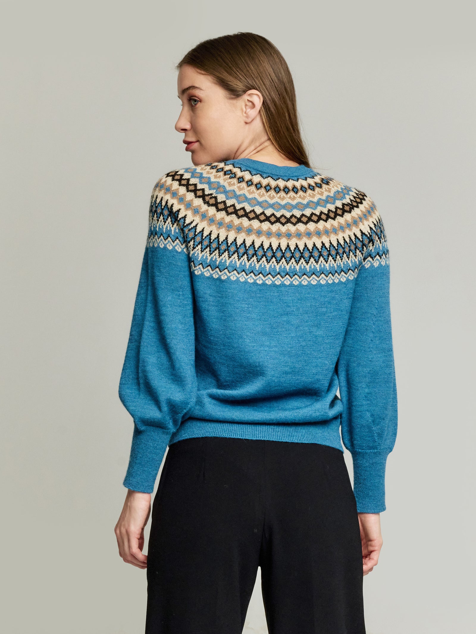 Suéter Yasmina De Baby Alpaca Color Celeste