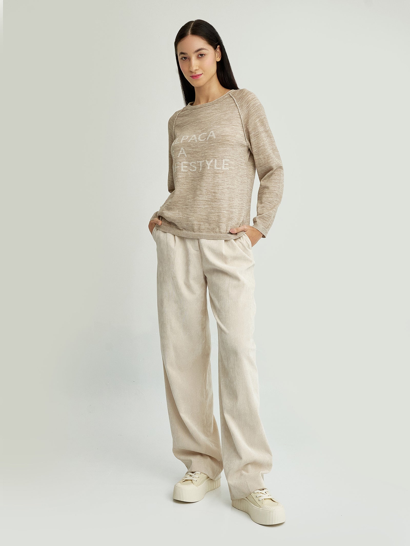 Suéter Yours De Baby Alpaca Color Beige