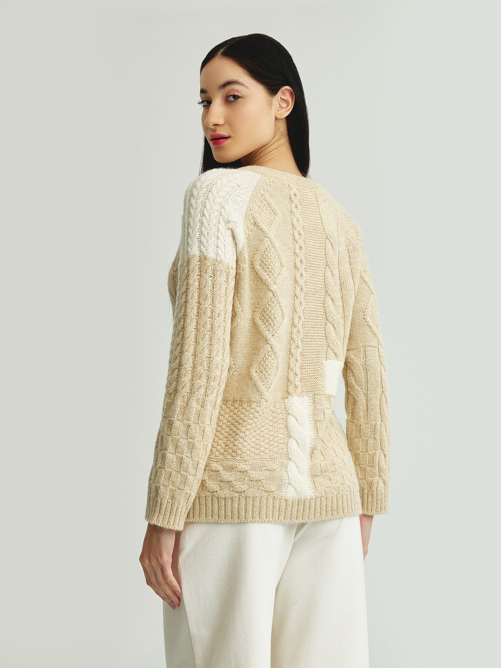 Suéter Yes De Baby Alpaca Color Beige