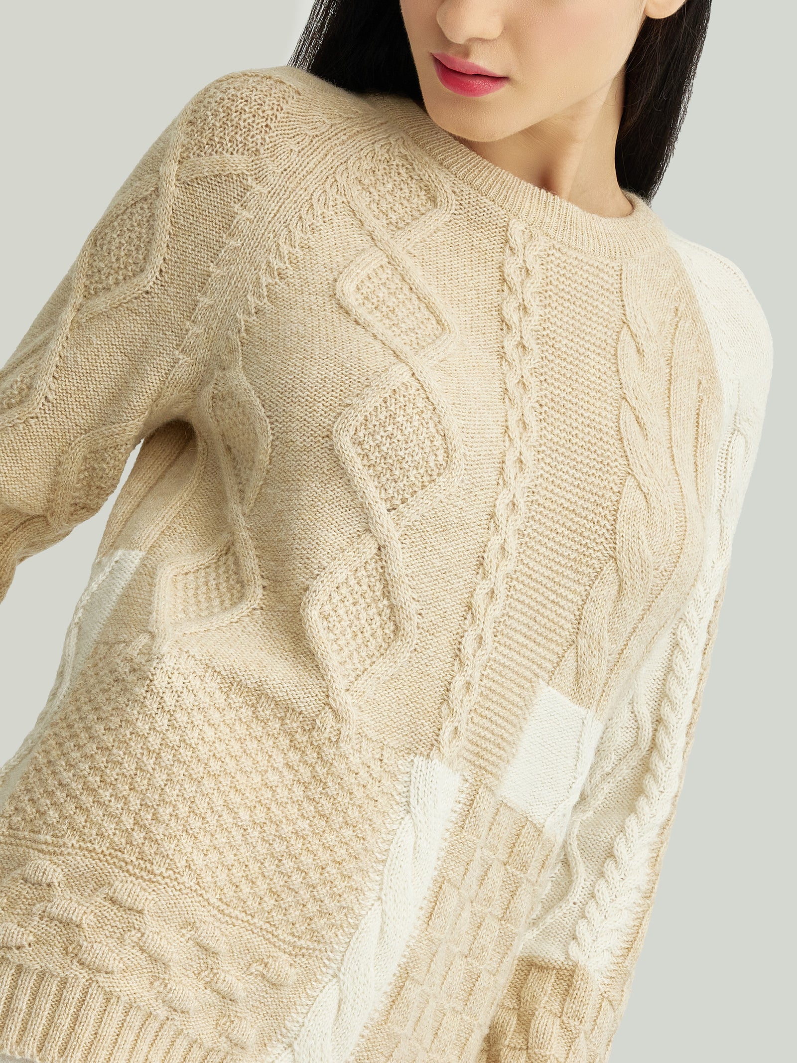 Suéter Yes De Baby Alpaca Color Beige